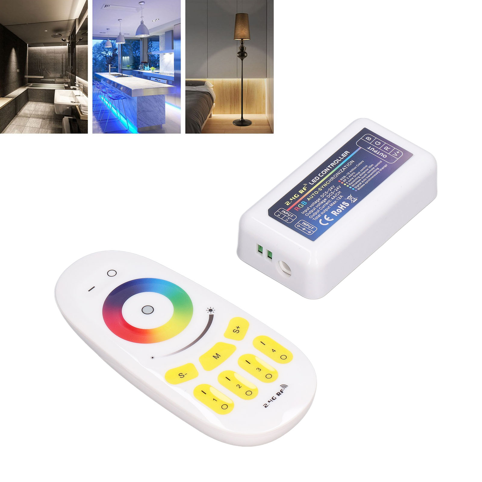 2,4 Ghz Dc5-24 V Rgb-touch-controller Mit Vier Gruppen, Led-streifen Und Lichtleisten Mit Synchronisierten Effekten, Kompatibel Mit Mi-light