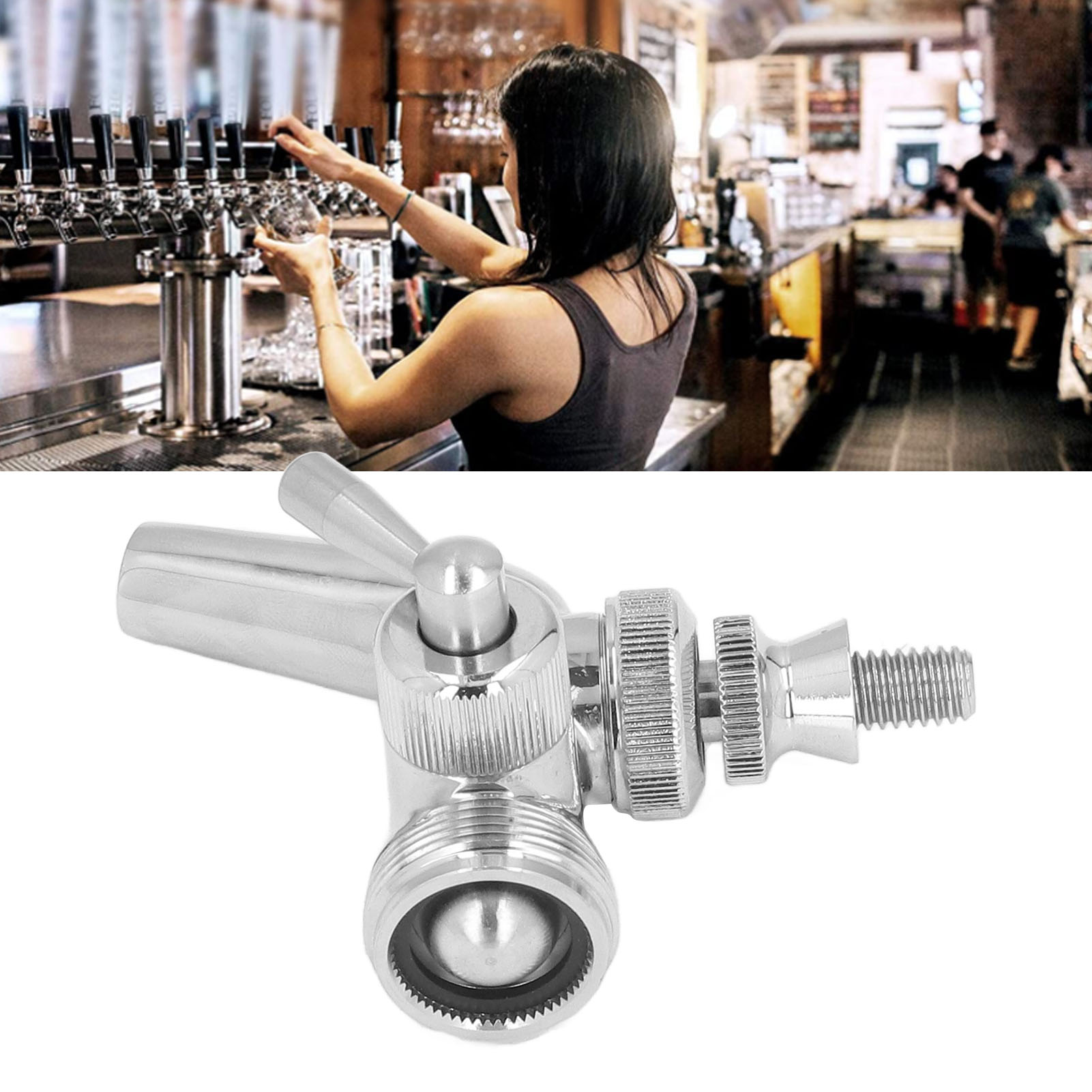 Bierzapfhahn Aus Edelstahl Mit Frontdichtung Zur Regulierung Des Bierflusses.