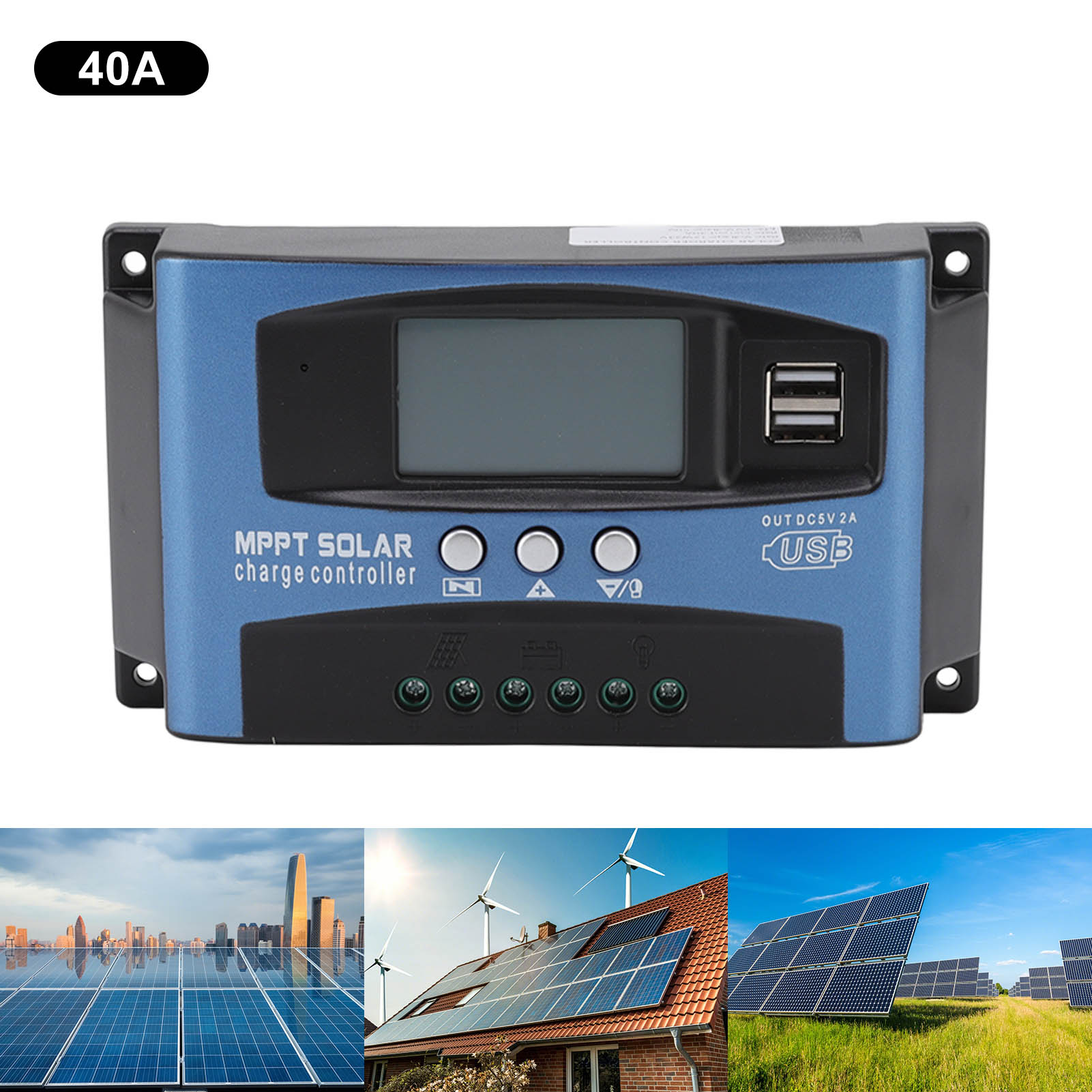 Mppt-solarladeregler Mit Mobiler App Und Fernüberwachung 40 A