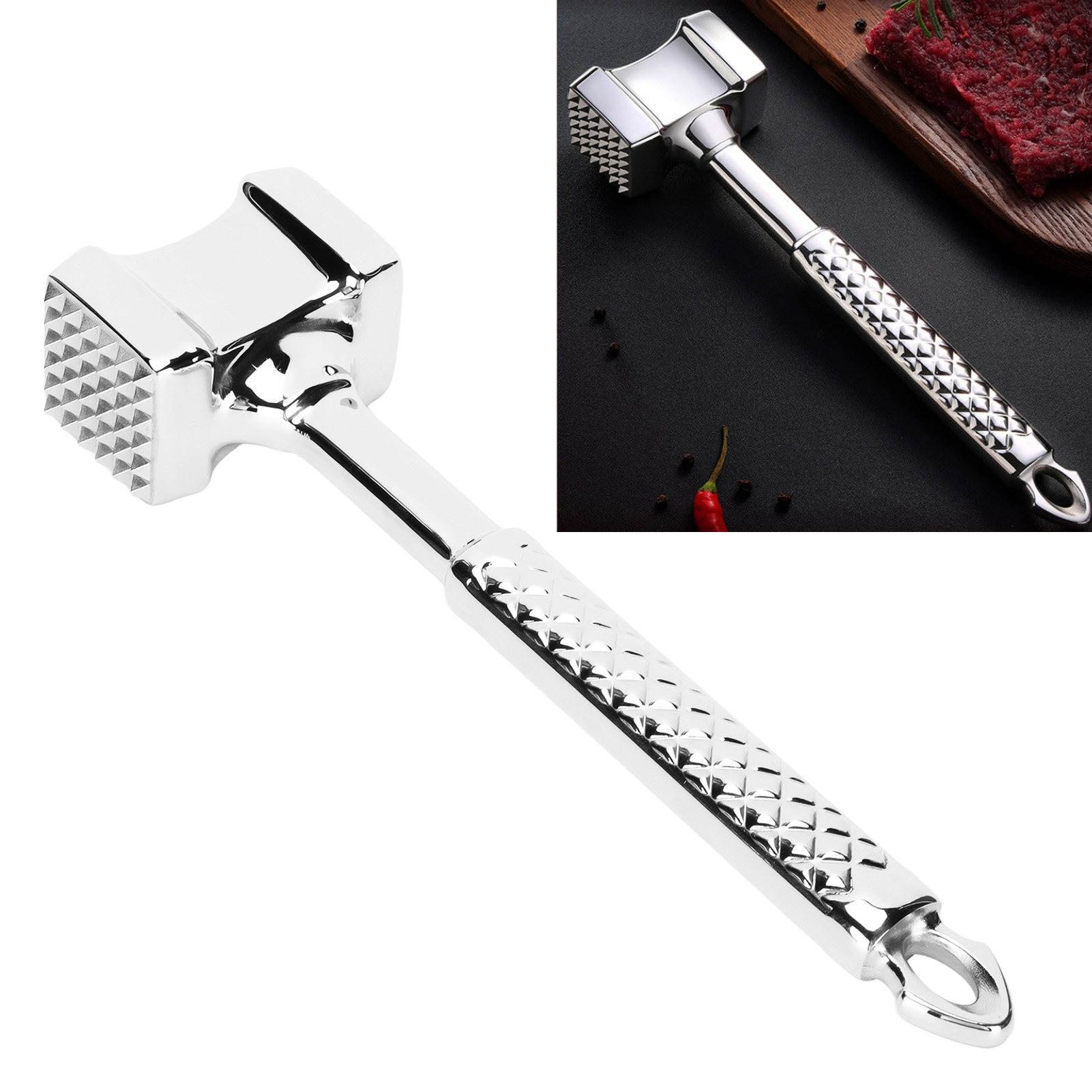 Steakzartmacher, Fleischklopfer Aus Edelstahl, Fleischhammer Für Den Hausgebrauch, Steakzartmacher, Fleischstößel.