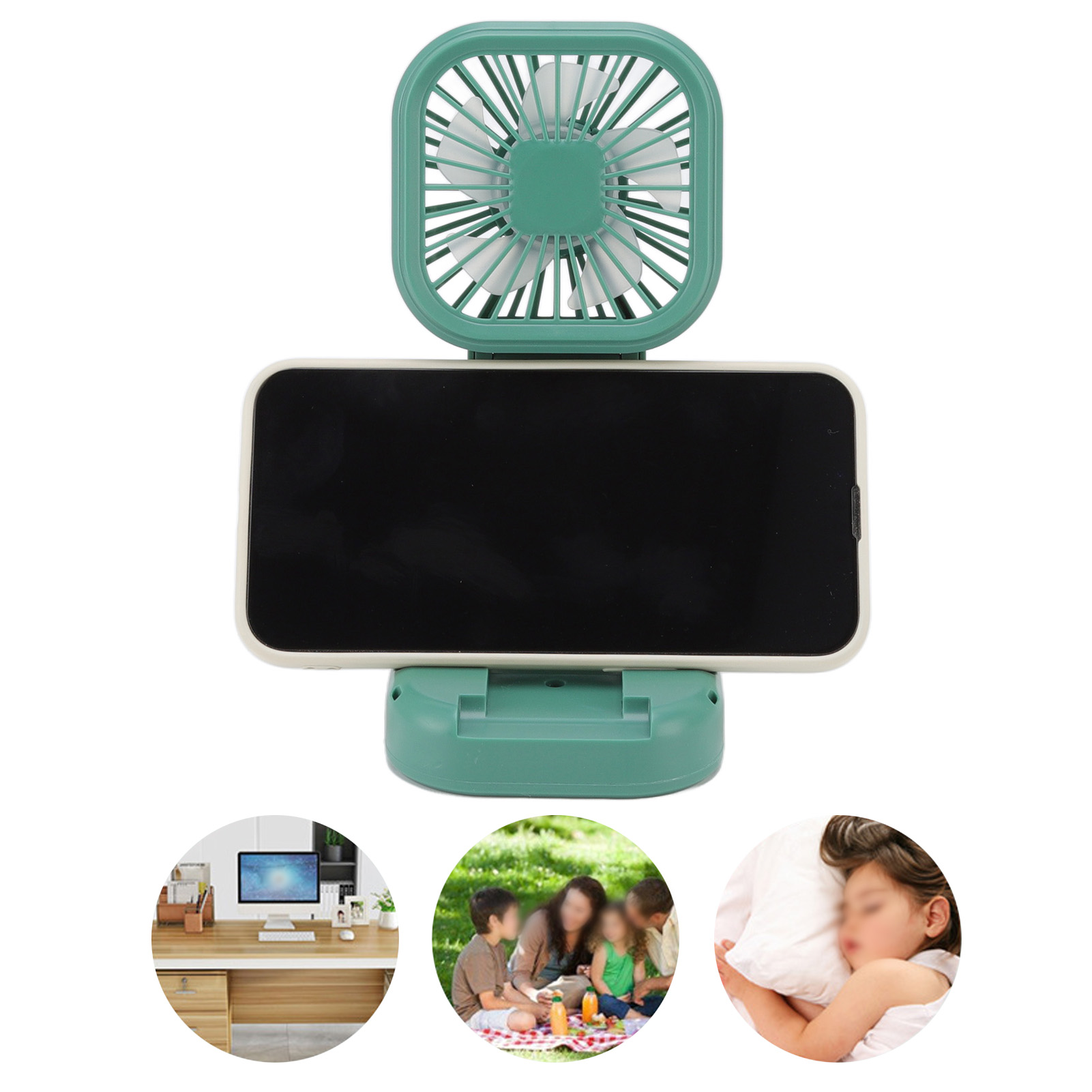 Mini-tischventilator, Faltbarer Sommerventilator, Grün