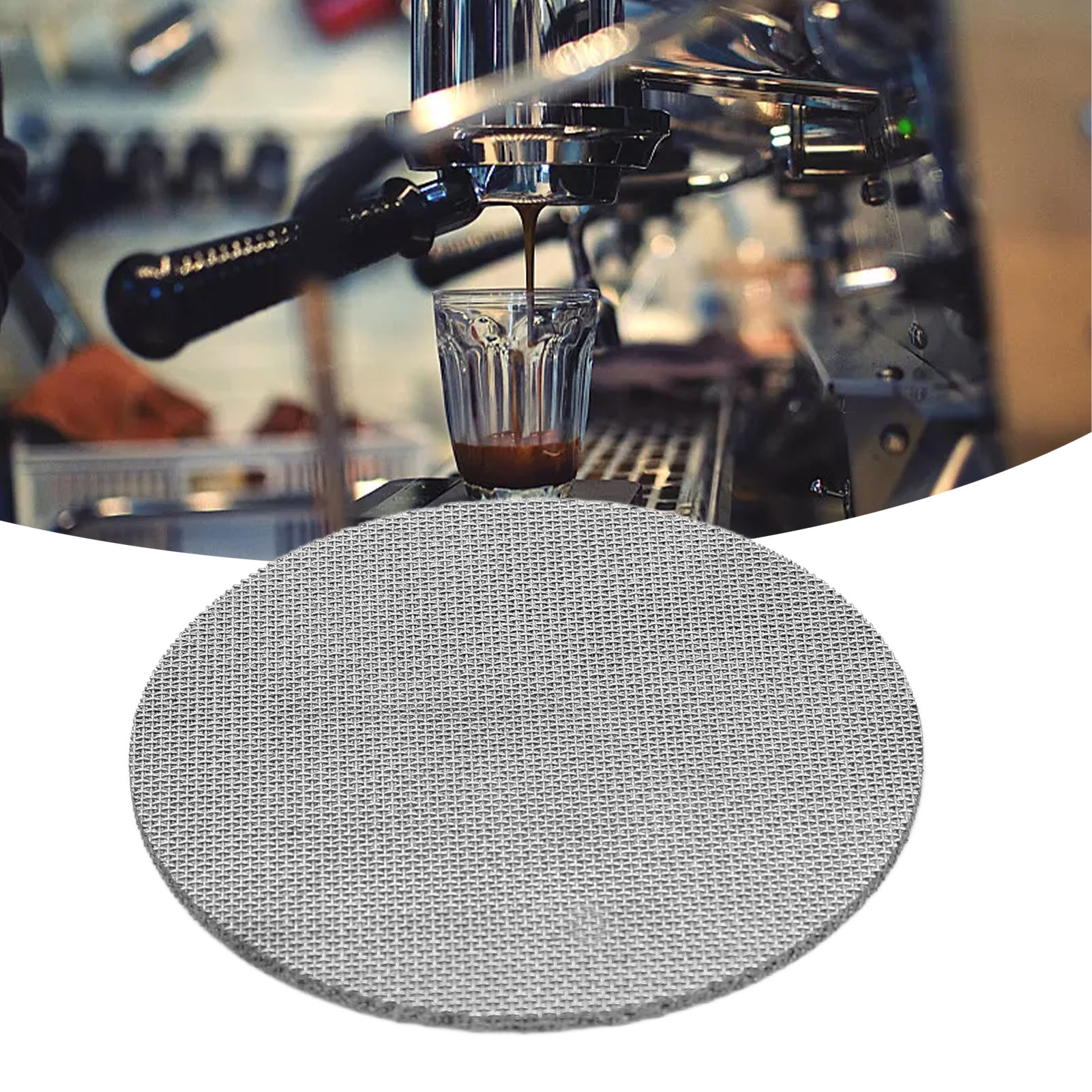 53,5 Mm Gesinterte Mehrschicht-kaffeefilterscheibe Aus Edelstahl 304, Runde Gesinterte Siebfilterscheibe Zur Sekundären Trennung Von Wasser Und Kaffeepulver, 150 Μm