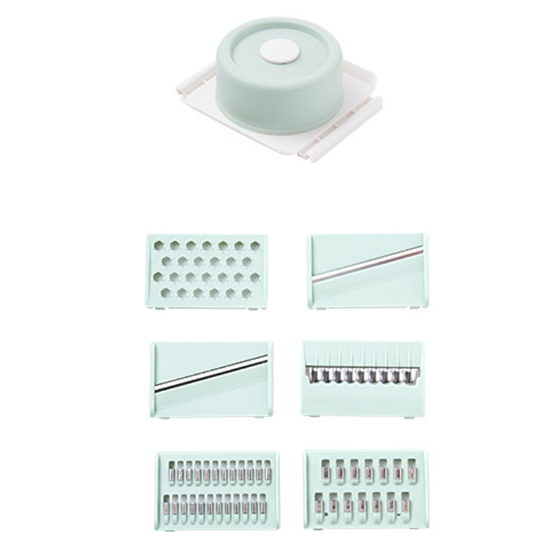 Multifunktionale Manuelle Reibe/schneider Aus Edelstahl, Kartoffelreibe, Küchenutensil, Rund, Mintgrün.