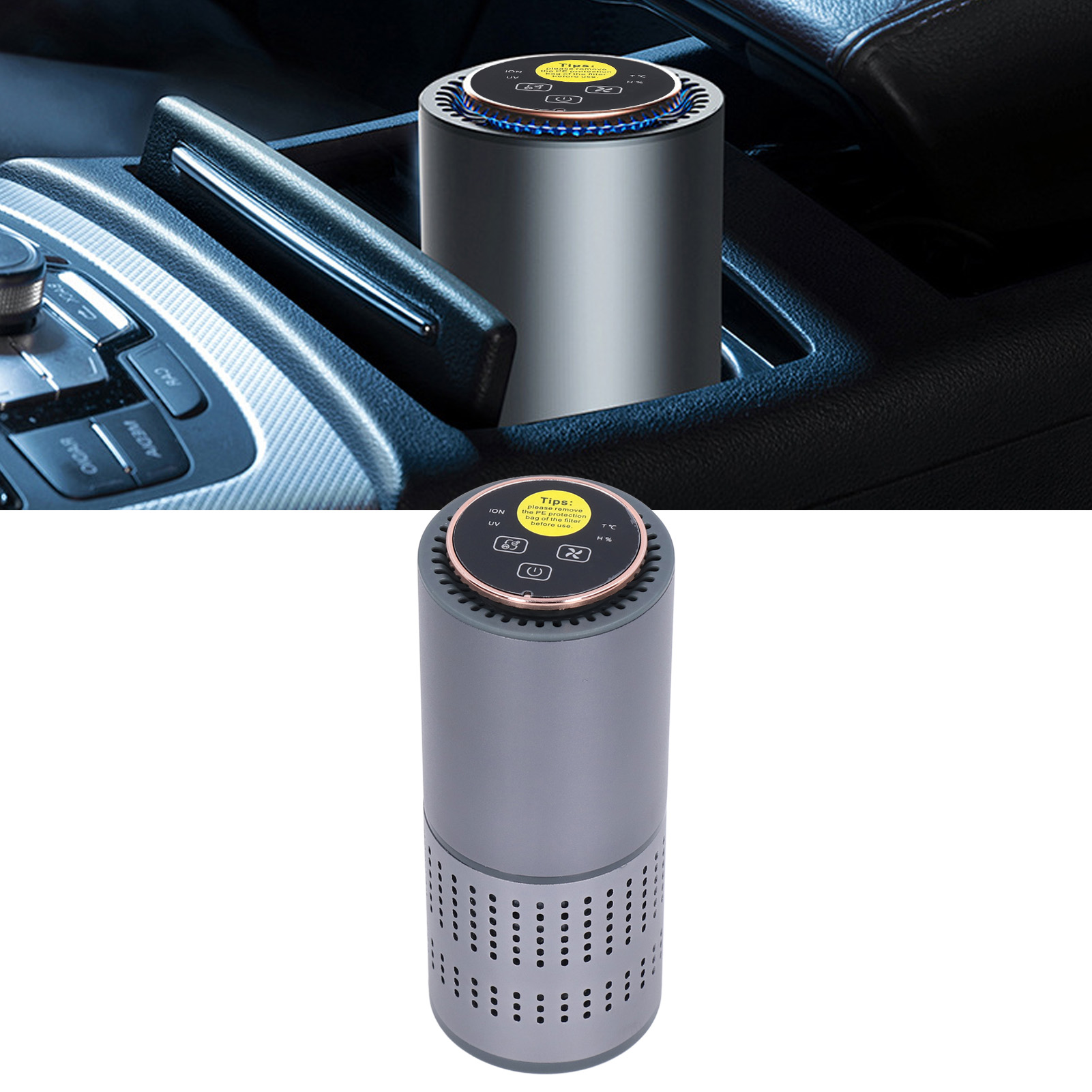 Luftreiniger Für Zuhause Mit Ultraviolettem Licht Und Negativen Ionen, Auto-luftreiniger Zur Beseitigung Von Gerüchen Und Smog, Usb-betrieben.