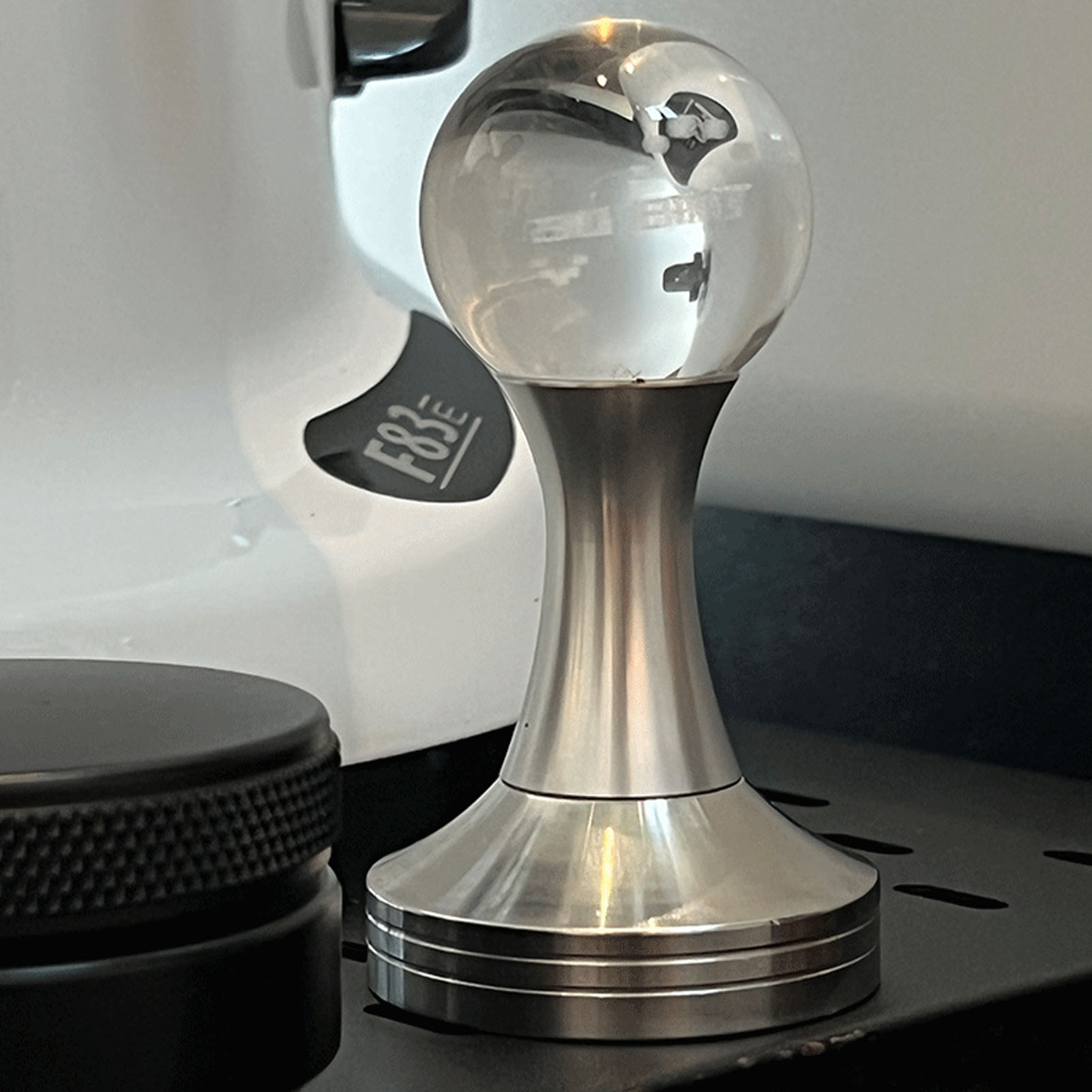 Kaffeestößel Aus Lebensmittelechtem Edelstahl, Kristallkugel, Kaffeehammer Für Die Küche, Silberne Säule 53 Mm/2,1 Zoll