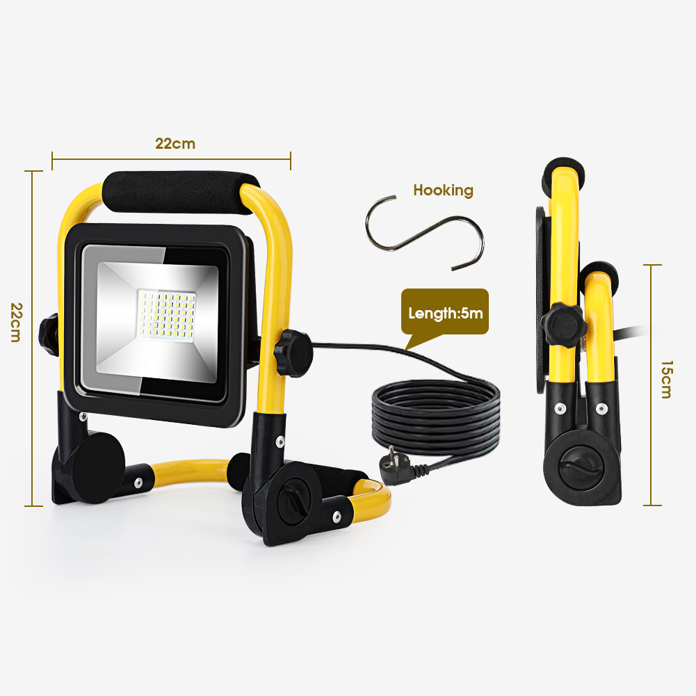 Ip65 Wasserdichter, Tragbarer Led-scheinwerfer, 5 M Netzkabel, Notbeleuchtung Auf Einem Stativ
