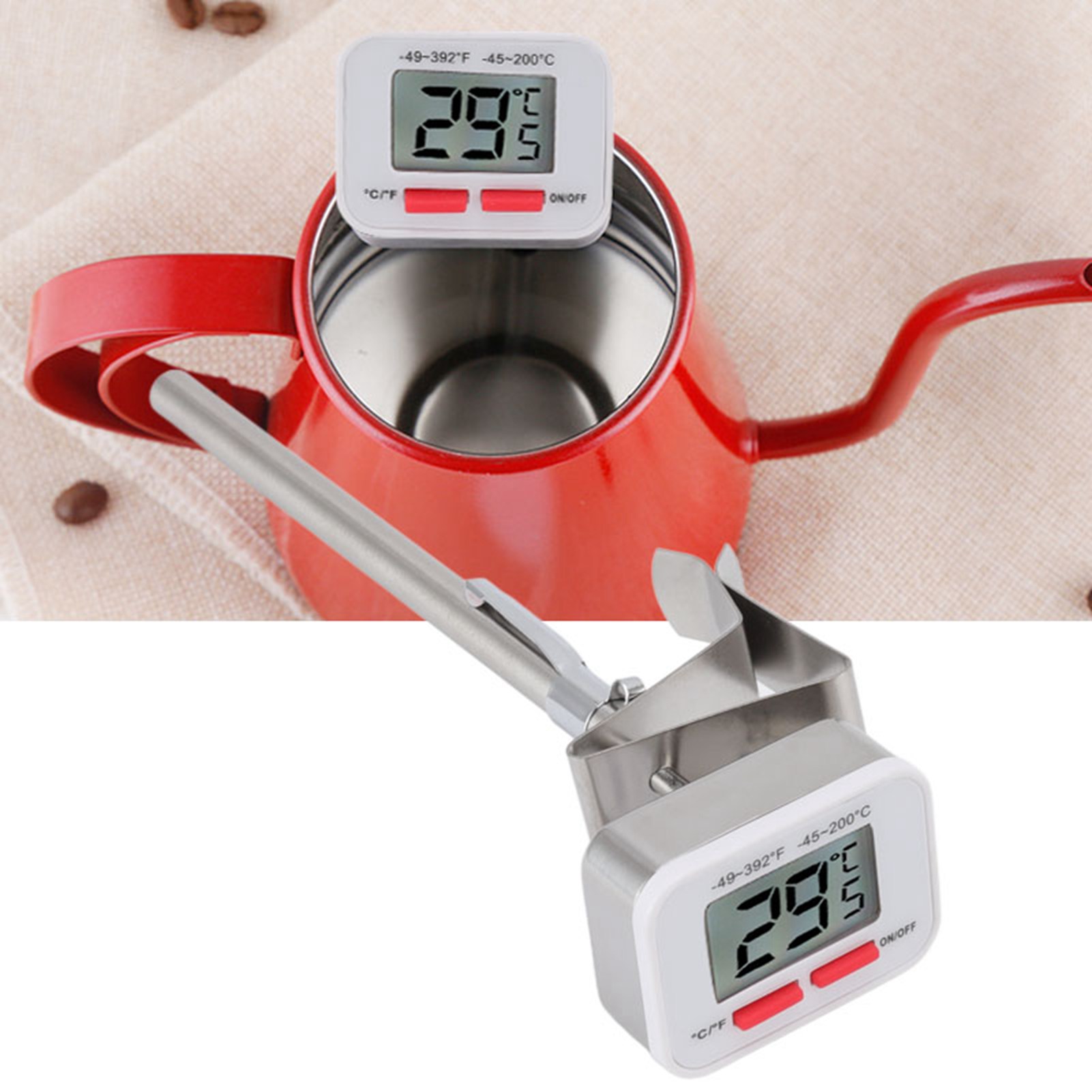 Elektronisches Thermometer Für Café Au Lait, Tee Au Lait Und Latte Art.