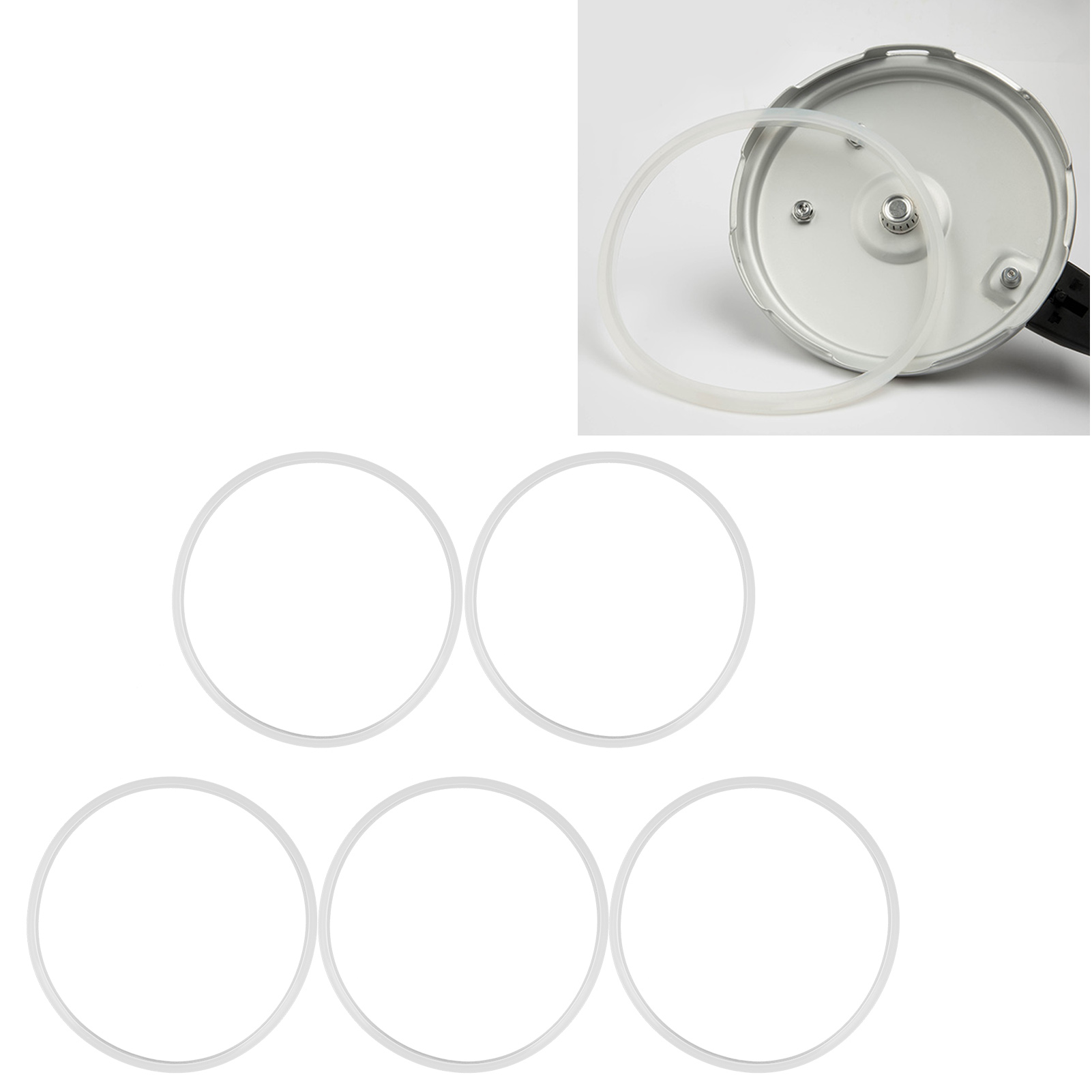 Packung Mit 5 Ersatz-silikondichtungen Für Haushalts-schnellkochtöpfe (26 Cm).