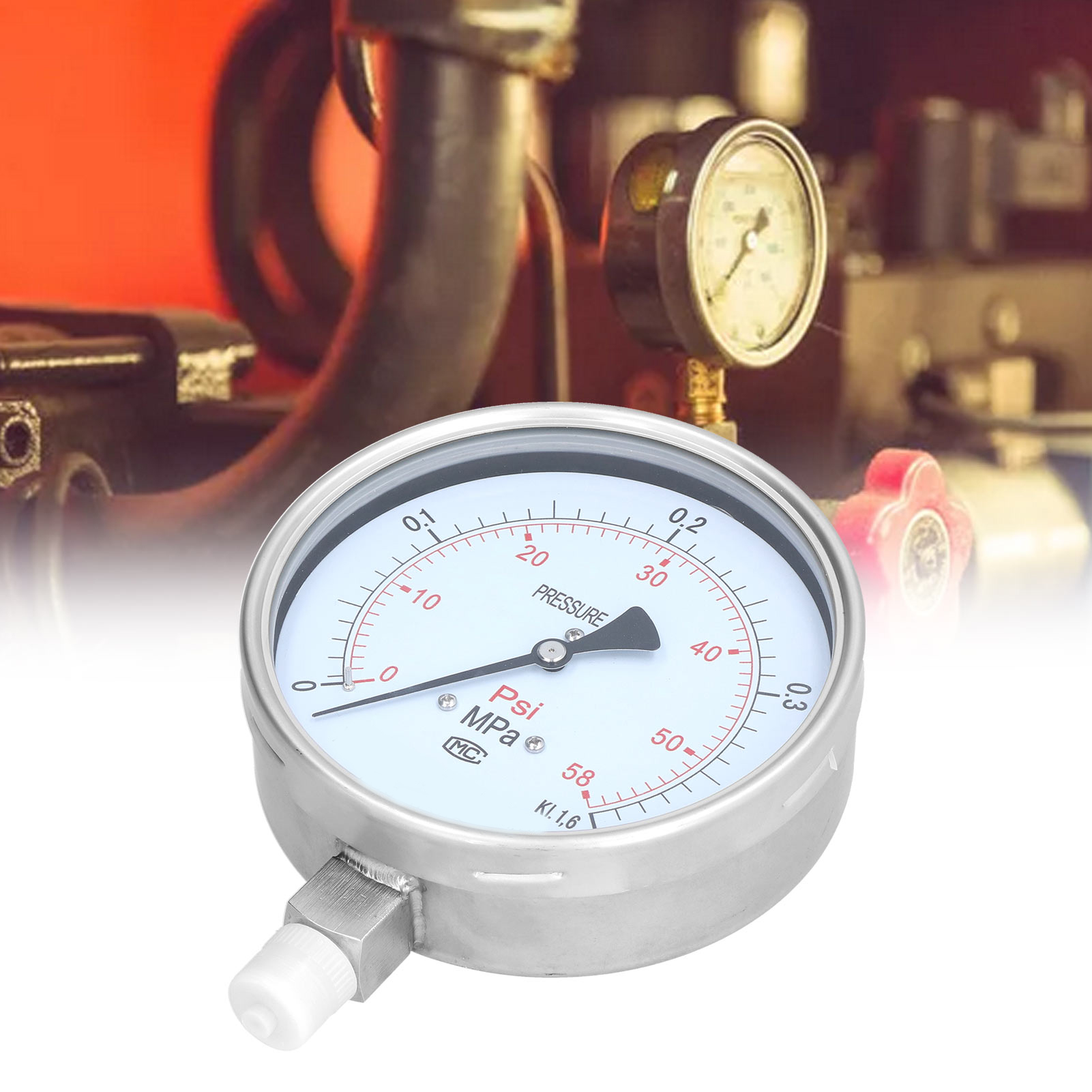 Y-150bf Radialdruckmanometer, 0-0,4 Mpa, Korrosionsbeständiger Edelstahl, Kleines Industrielles Vakuummeter