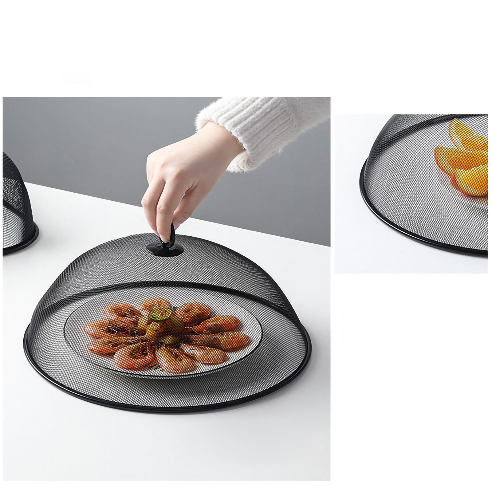 Einfache Tischdecke Aus Schmiedeeisen, Speisenabdeckung, Runde Und Rechteckige Schüssel- Und Tellerabdeckung, Fliegen- Und Staubschutz, Kleine Runde Weiße Größe