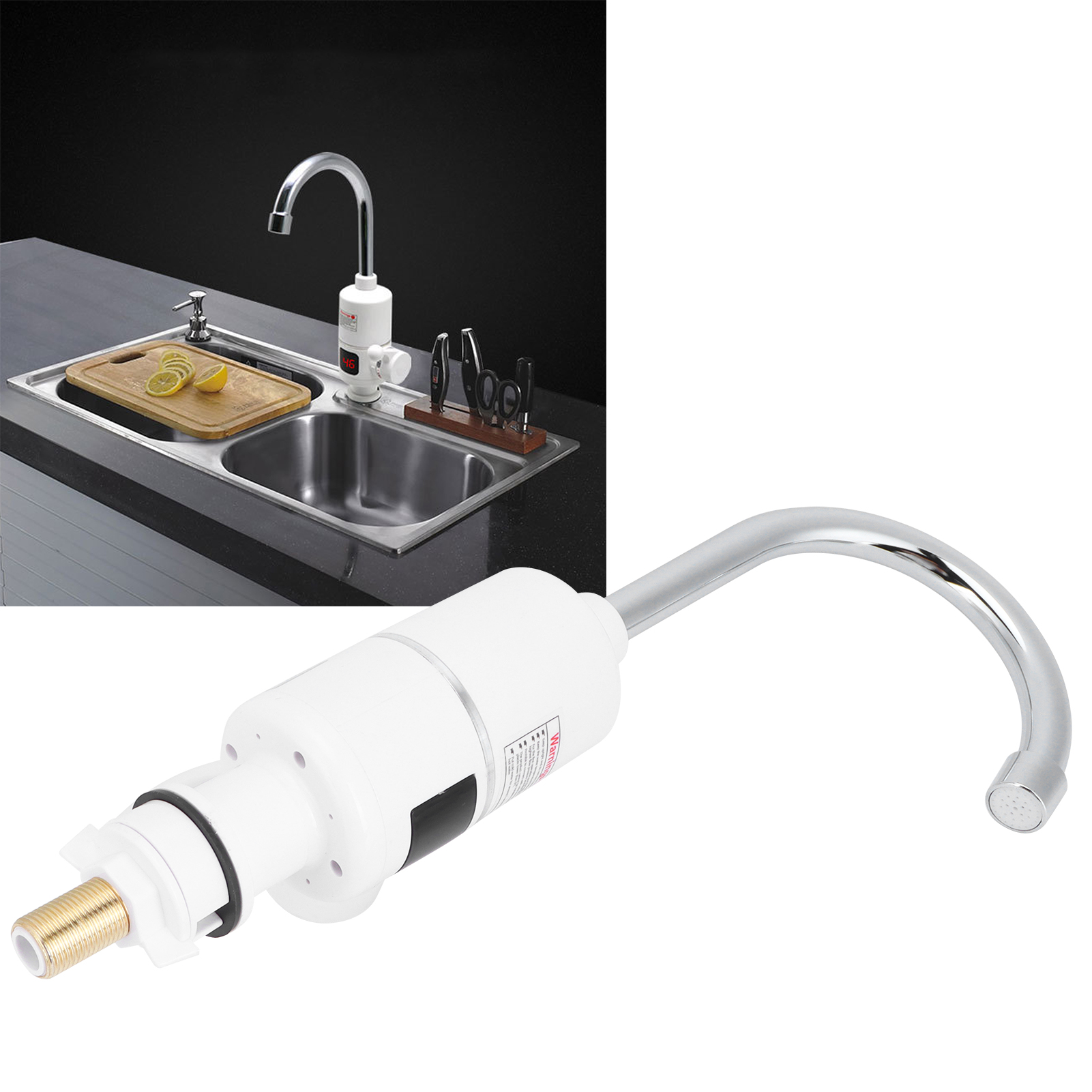 Küchenarmatur Mit Sofortheizung, Doppelfunktion, Elektrisches Warmwasser, 220 V (eu-stecker)