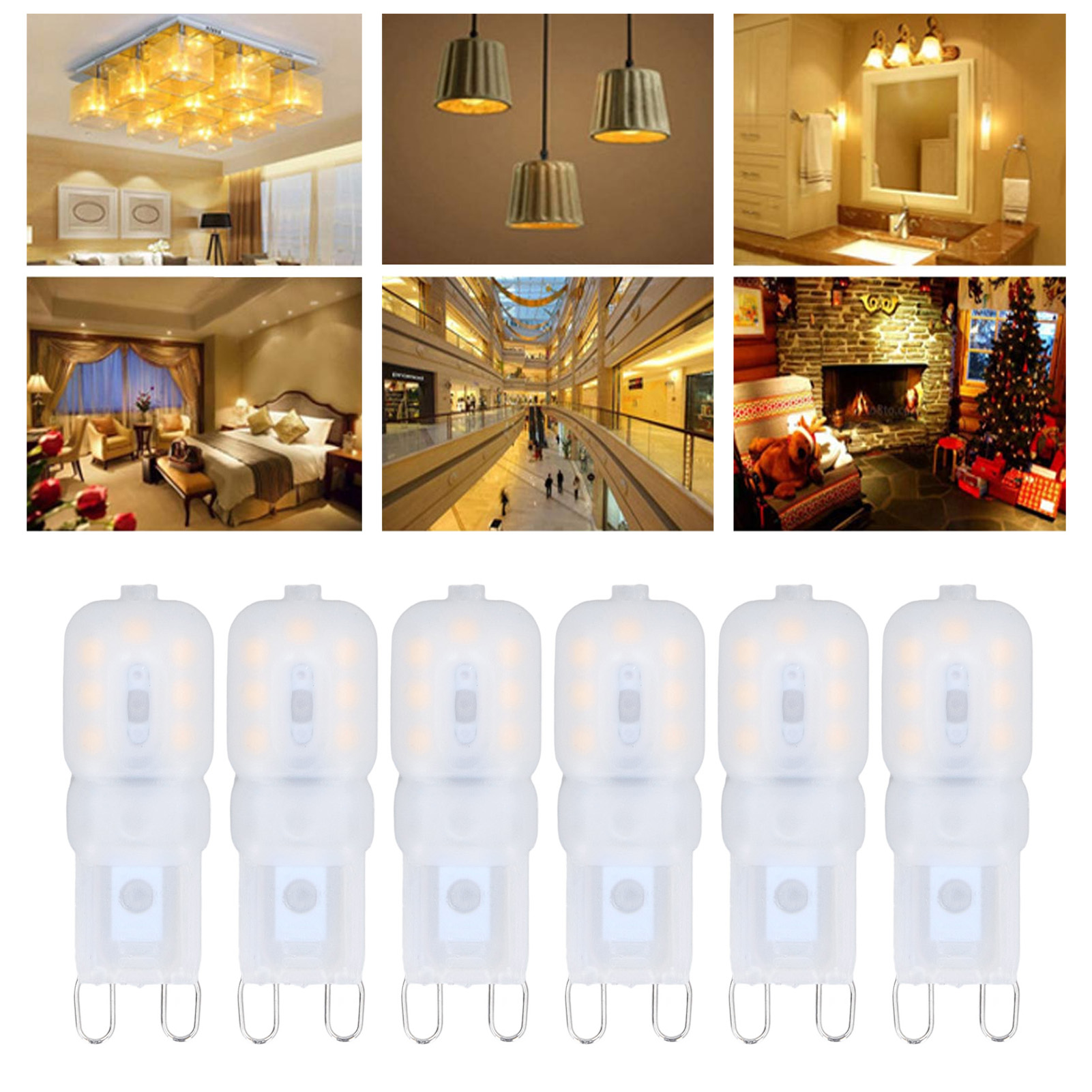 G9 3w Miniaturlampe, G9 Pc Miniaturlampe, Speziell Für Pendelleuchten, Deckenleuchten, Wandleuchten Und Tischlampen, 6er-pack / Warmweiß 110–140 V