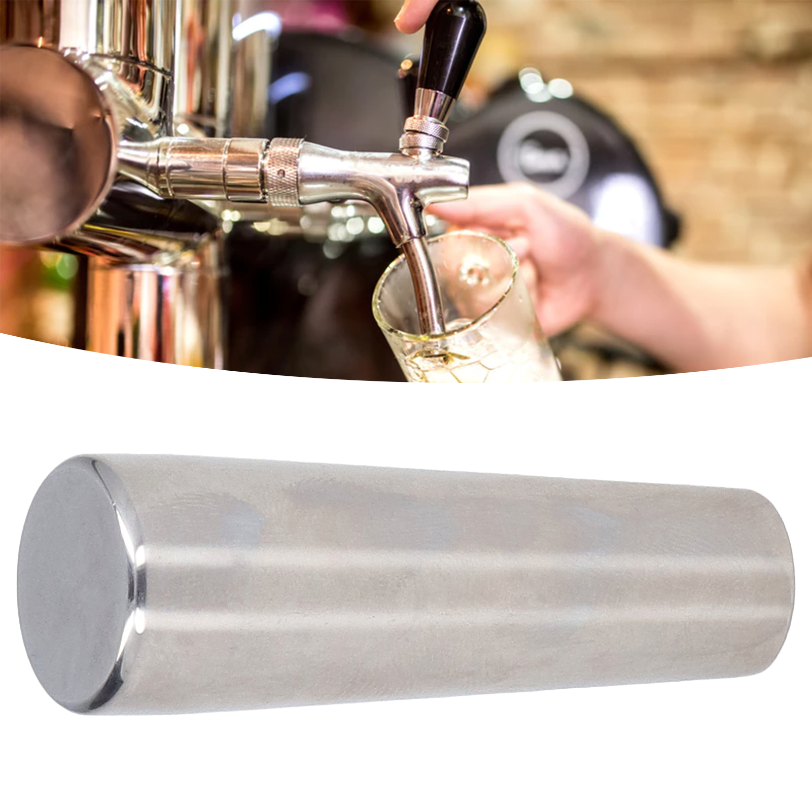 Bierhahngriff Aus Hochglanzpoliertem Edelstahl, Rostbeständig, 6,6 Cm (2,6 Zoll), Durchmesser 9,5 Mm (3/8 Zoll).