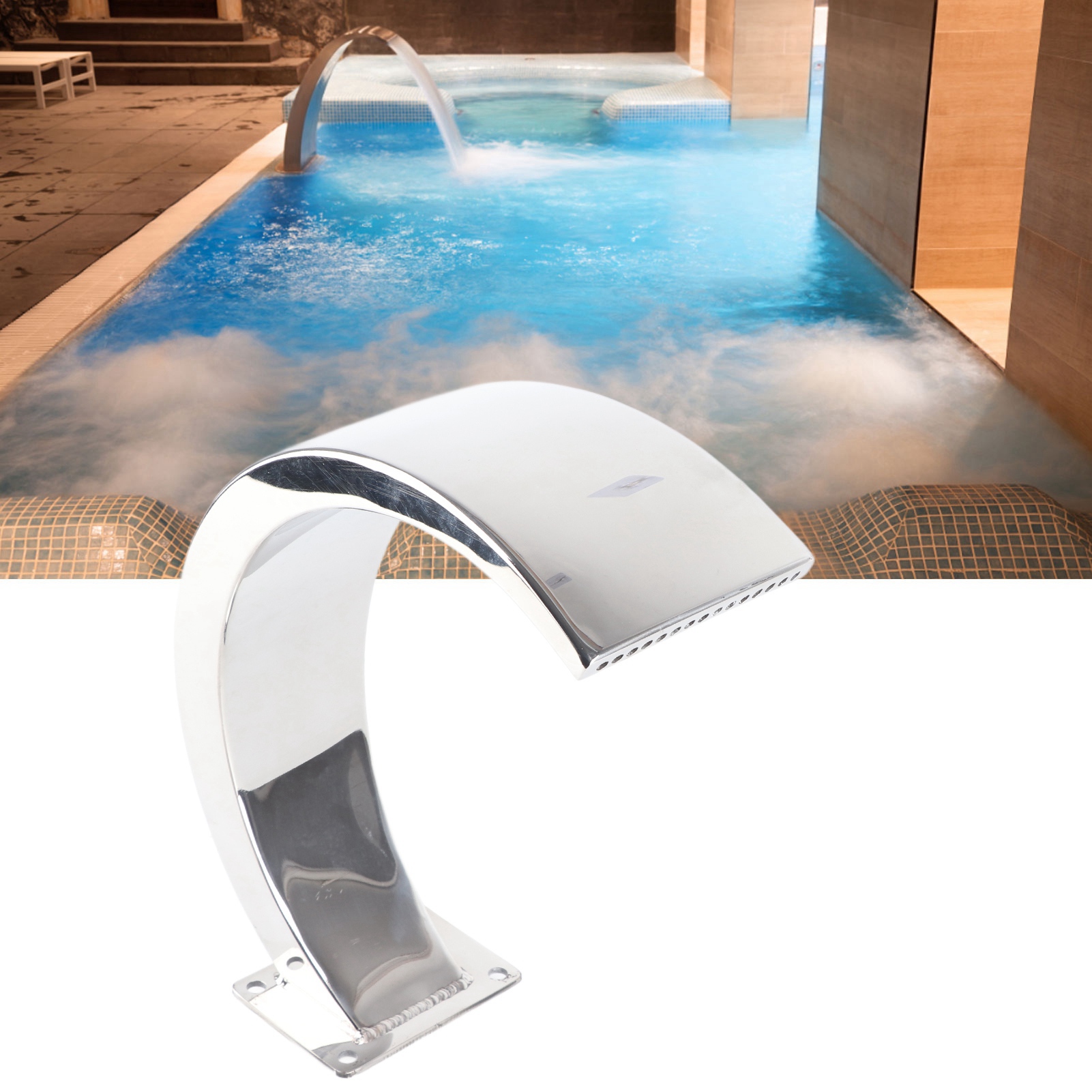 Pool-/spa-brunnen Aus Edelstahl Mit G1-innengewinde, Gebogenem Runden Auslass, Poolwasserfall, Floodway-brunnenkopf Aus Edelstahl