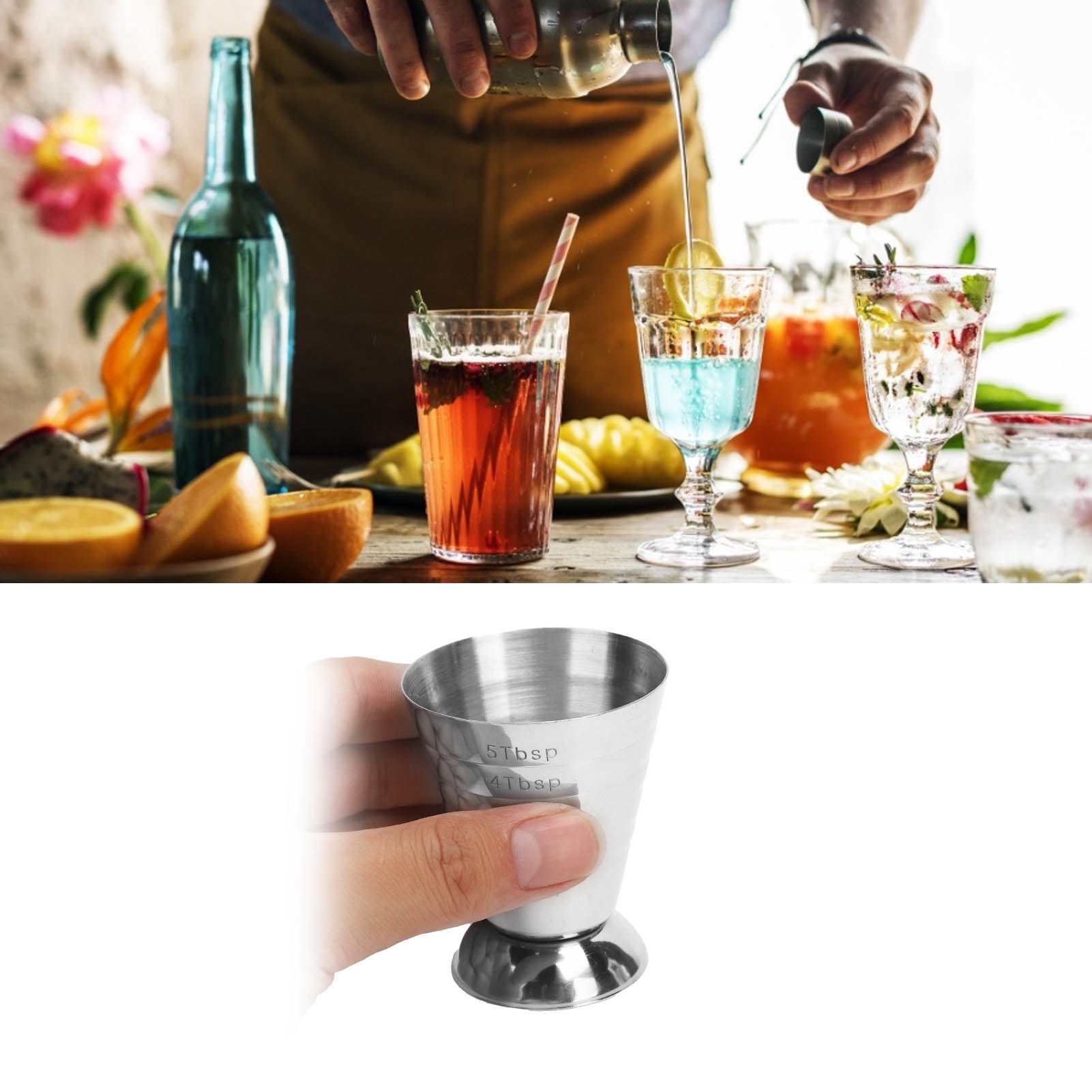 Messbecher Aus Edelstahl Mit Skala, Multifunktionaler Cocktail-jigger, 1-unzen-barbecher