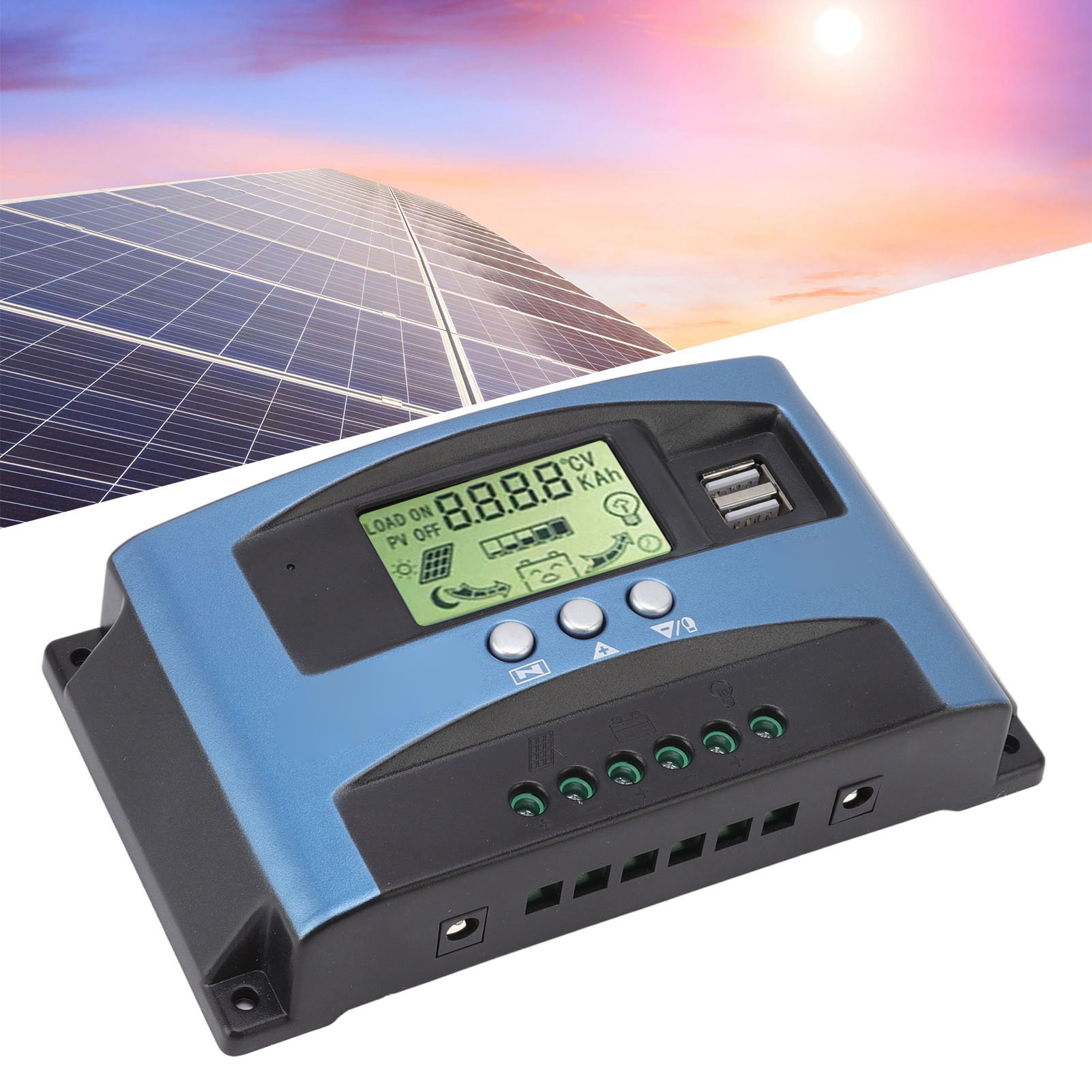 12v/24v Mppt-solarladeregler Mit Zwei Usb-anschlüssen Und Lcd-display, 60a