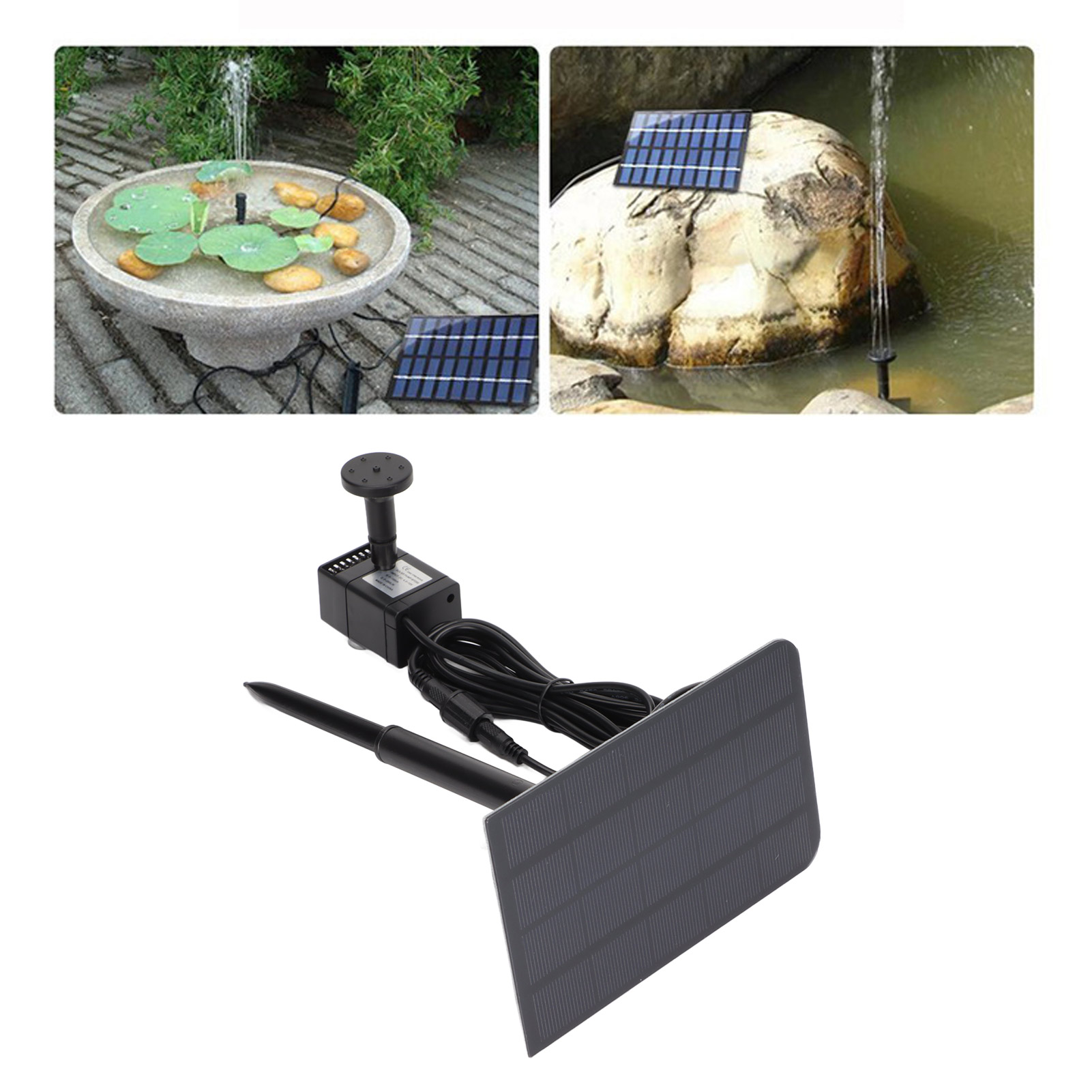 Solarbetriebener Zierbrunnen Mit Wasserreservoir, Miniatur-solarbrunnen Mit Gleichstrompumpe