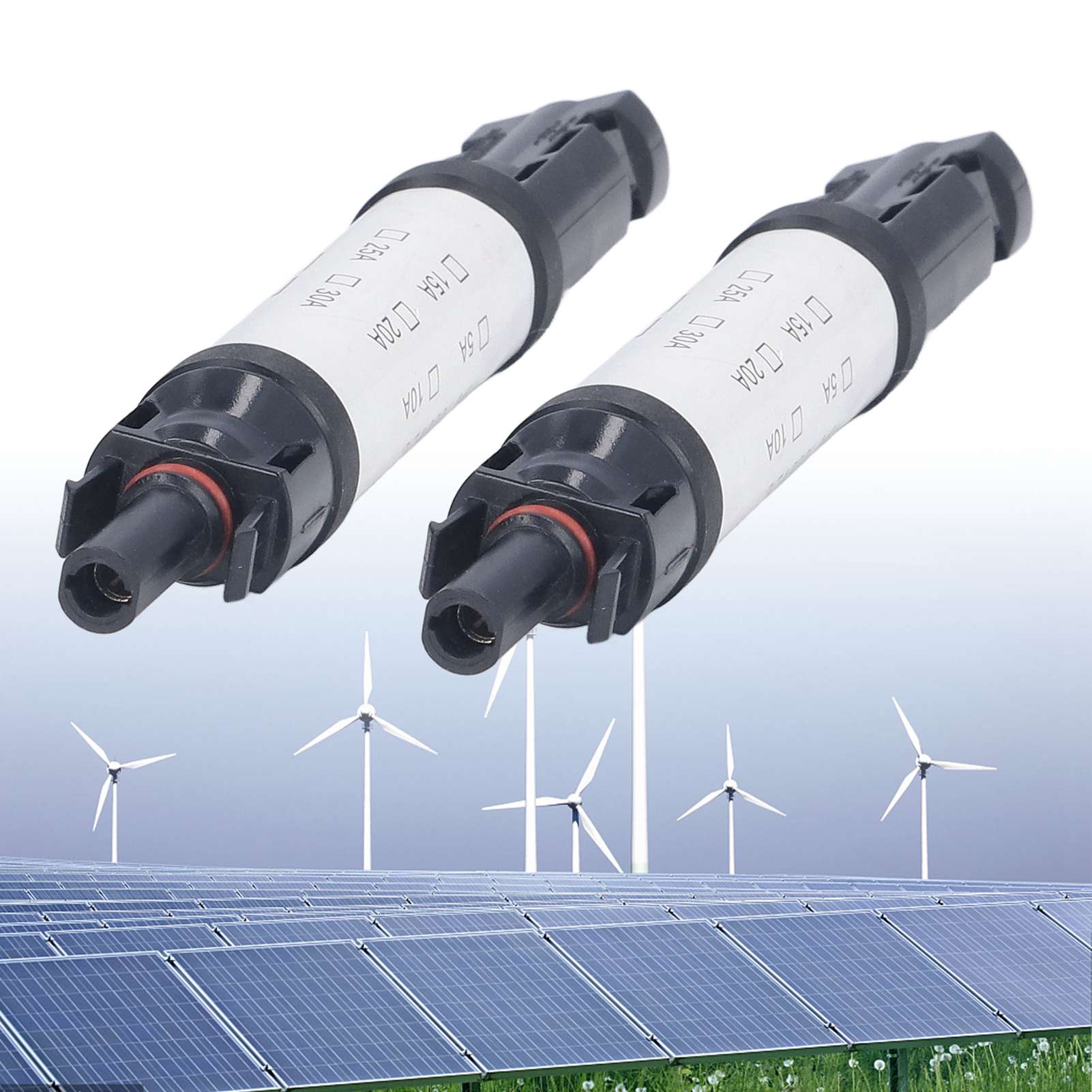 2 Sätze Mc4 1000 V Solar-photovoltaik-steckverbinder Mit Integrierter 30 A Sicherung.