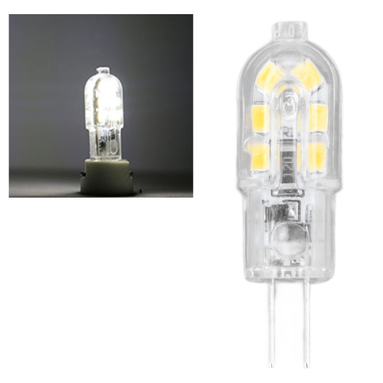 2835 G4 Led-lampe Mit 12 Leds, 12 V Dc, Dimmbar (transparentes Gehäuse), Weißes Licht