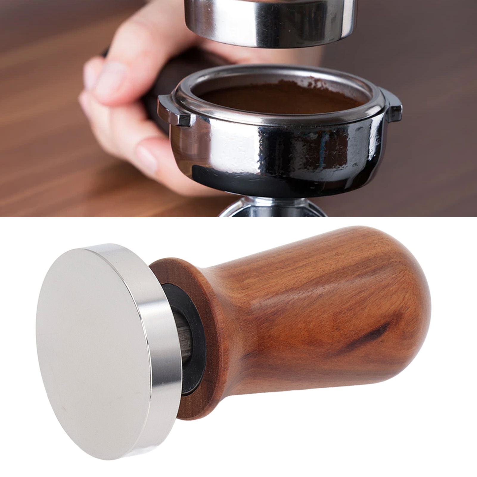 Pulverhammer Mit Konstanter Elastizität, Edelstahlhammer, Massivholzgriff + Edelstahlfuß, 58 Mm.