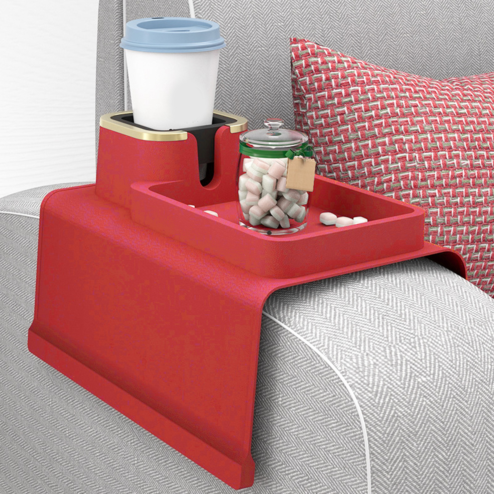 Silikon-untersetzer/becherhalter Für Sofa, Passendes Sofa-accessoire, Rot.
