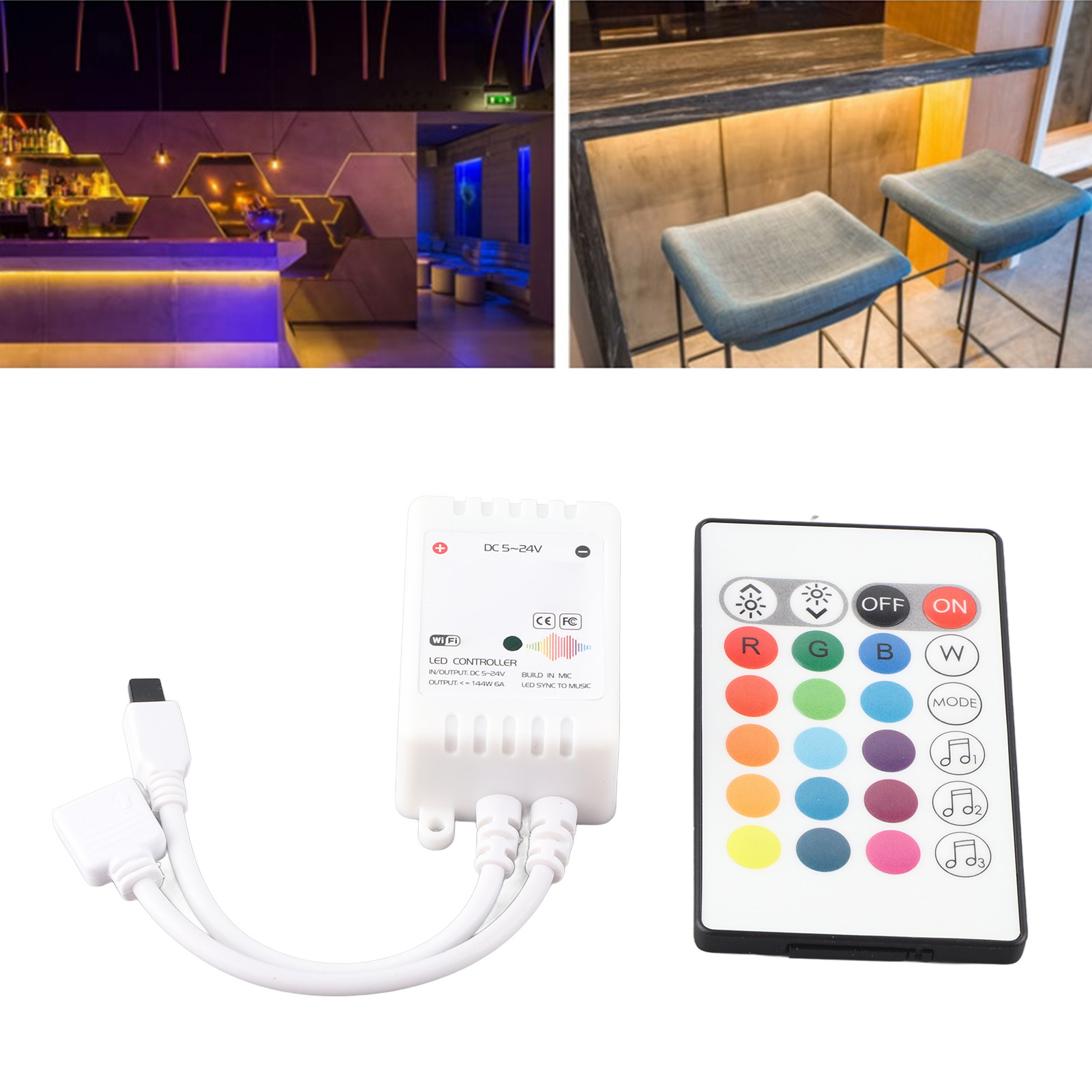 Tuya Dual-mode-wlan/bluetooth-controller, Intelligente Sprachsteuerung, 24-tasten-infrarot-wlan-controller, 3-wege/3-wege