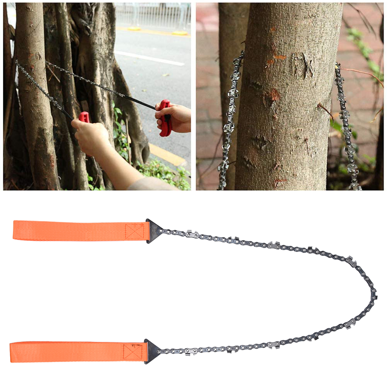 24-zoll (61 Cm) Tragbare Outdoor-überlebenskettensäge, Gartensäge, Drahtsäge, Campingwerkzeug