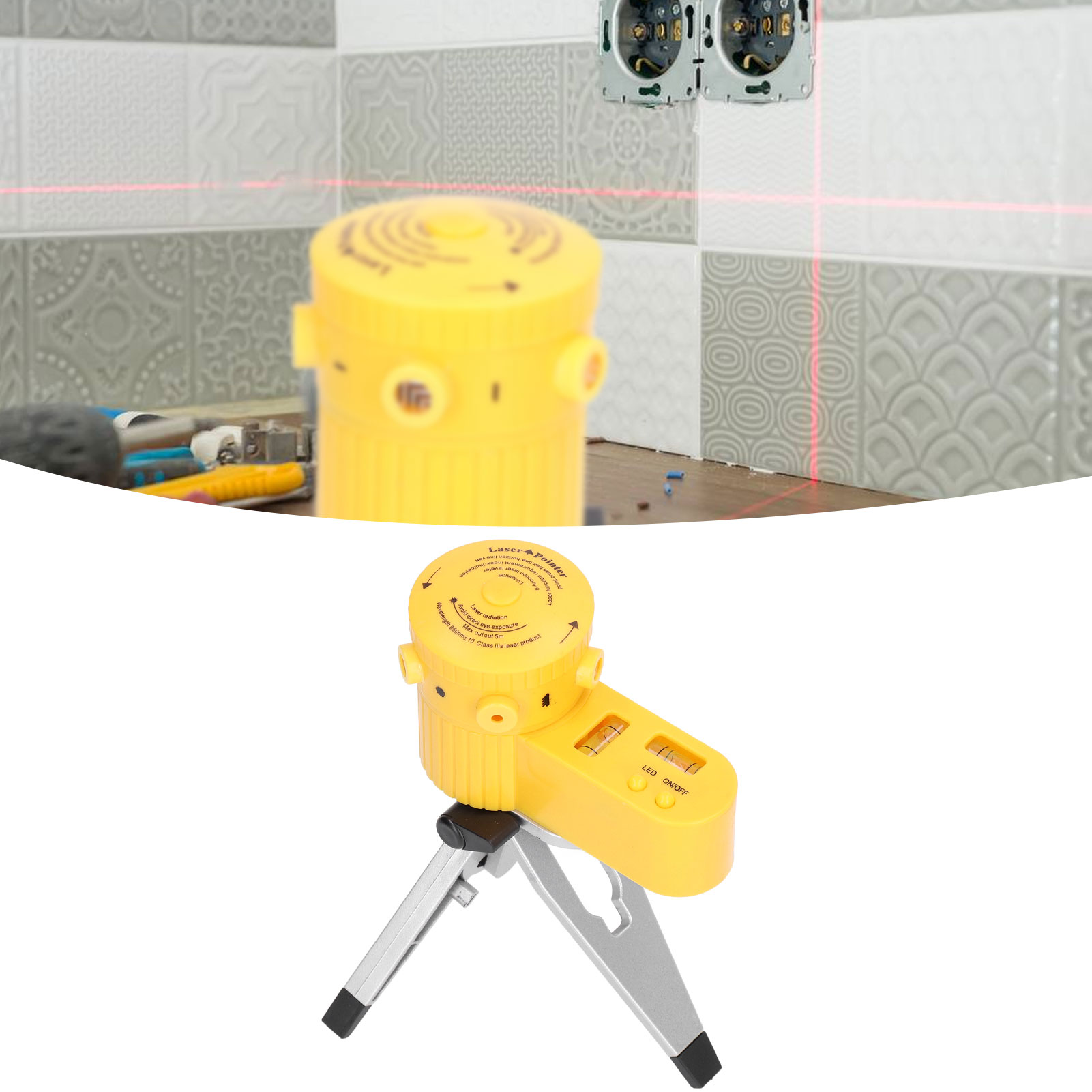 Lv06 Laser-nivelliergerät, Für Den Heimgebrauch, Laser-lineal, Laser-linienmarkierer, Drehbar, Mit Stativ