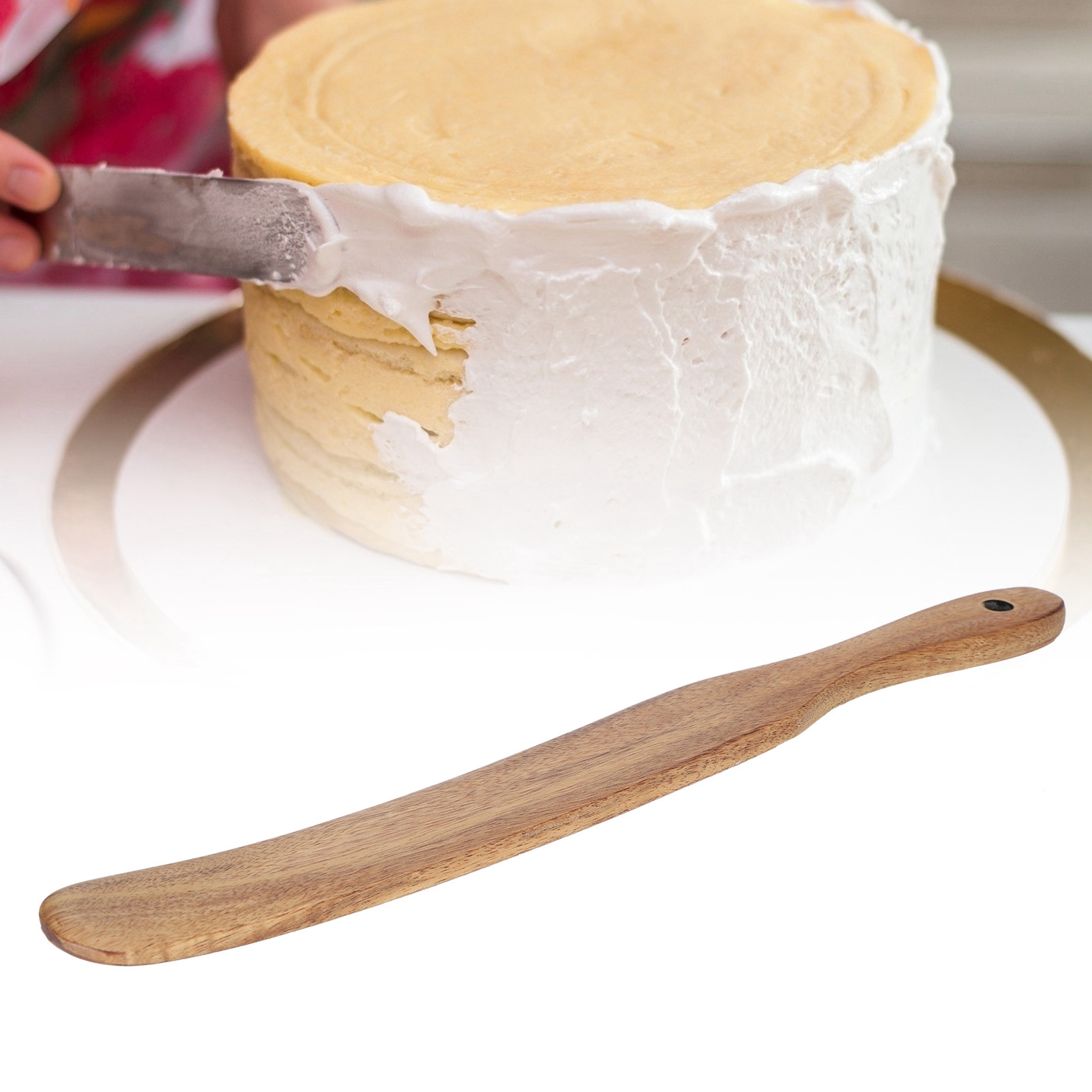 Teakholzspatel, Hölzerner Bratlöffel Für Den Hausgebrauch, Küchenutensil, 28 X 3 Cm