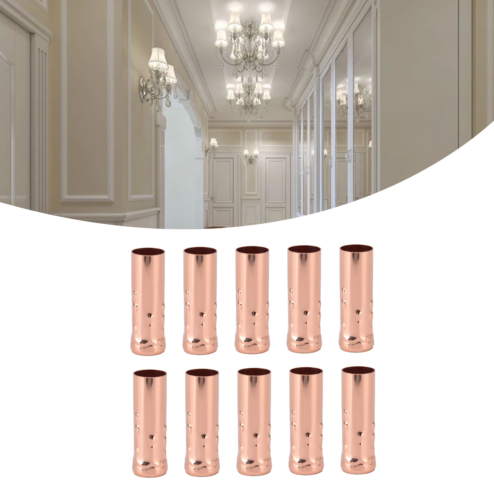 E14-fassung, Kristallleuchterrohr, Kerzen-tropfenform-wasserrohrfassung, Beleuchtung Und Zubehör Für Gerade Leuchterrohre, Roségold.