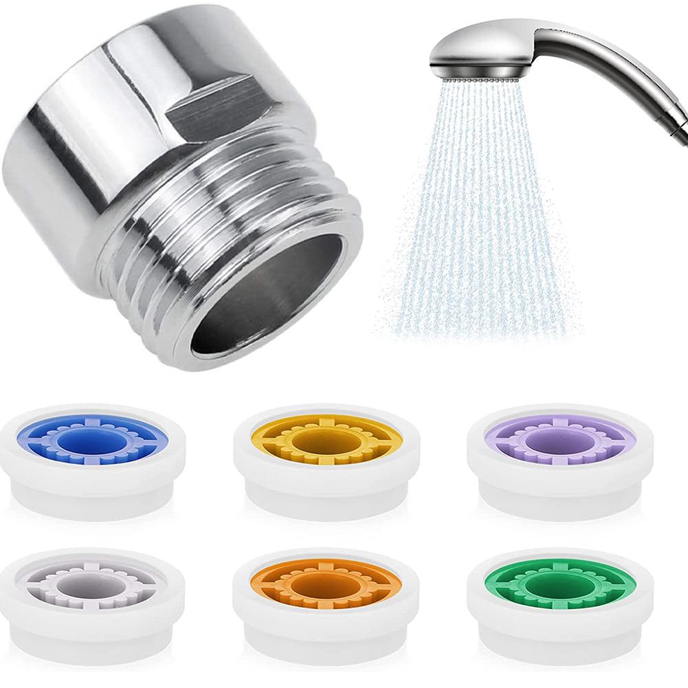 1 Duschkopf-durchfluss-anschlussset, Wassersparer, Innen-/außengewinde-direktanschluss Für Duschpistole, Ventiladapter (8-teilig).