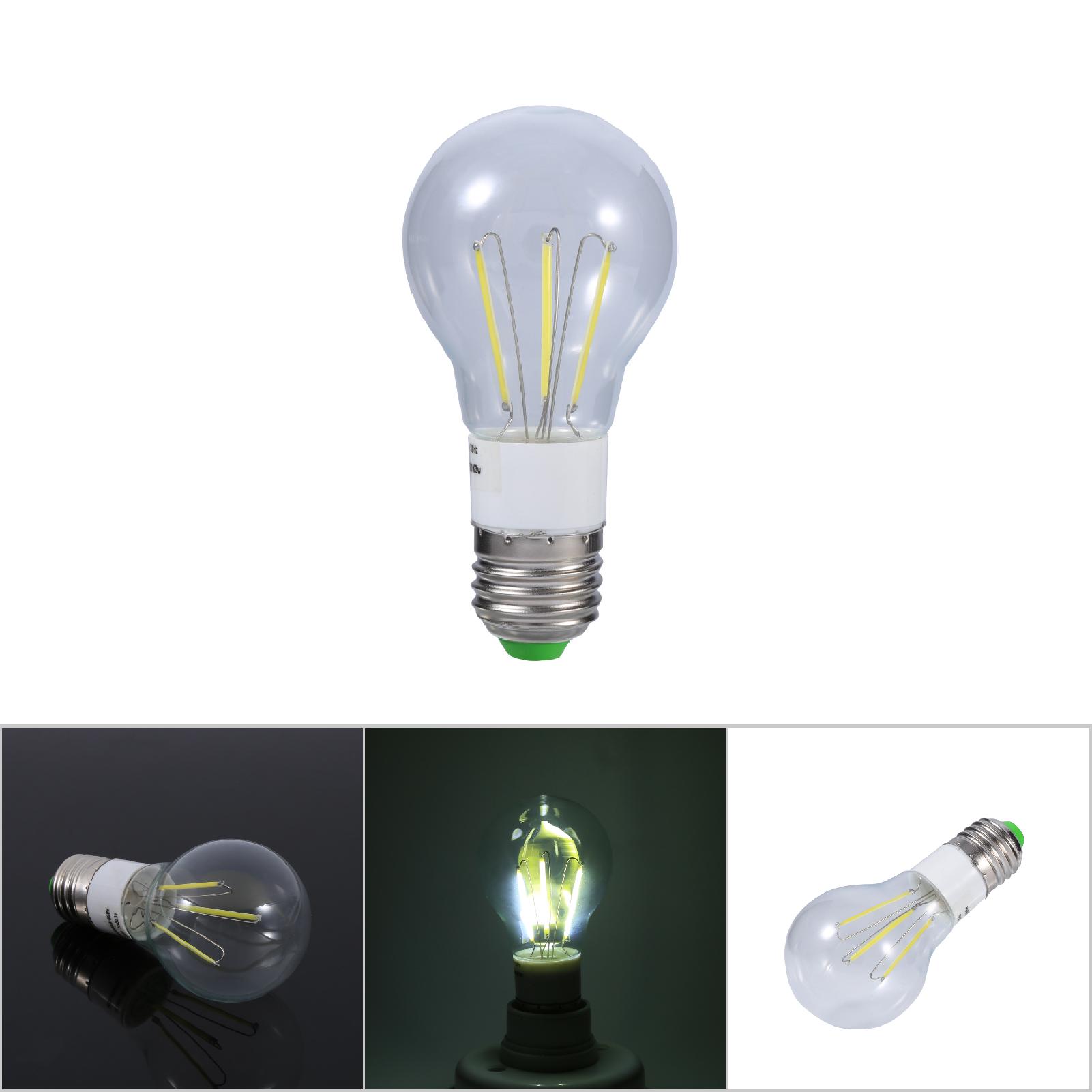 E27 12v Cob Led-filamentlampe, 360°-beleuchtung, Nicht Dimmbar, Neu (3w, Kaltweiß)