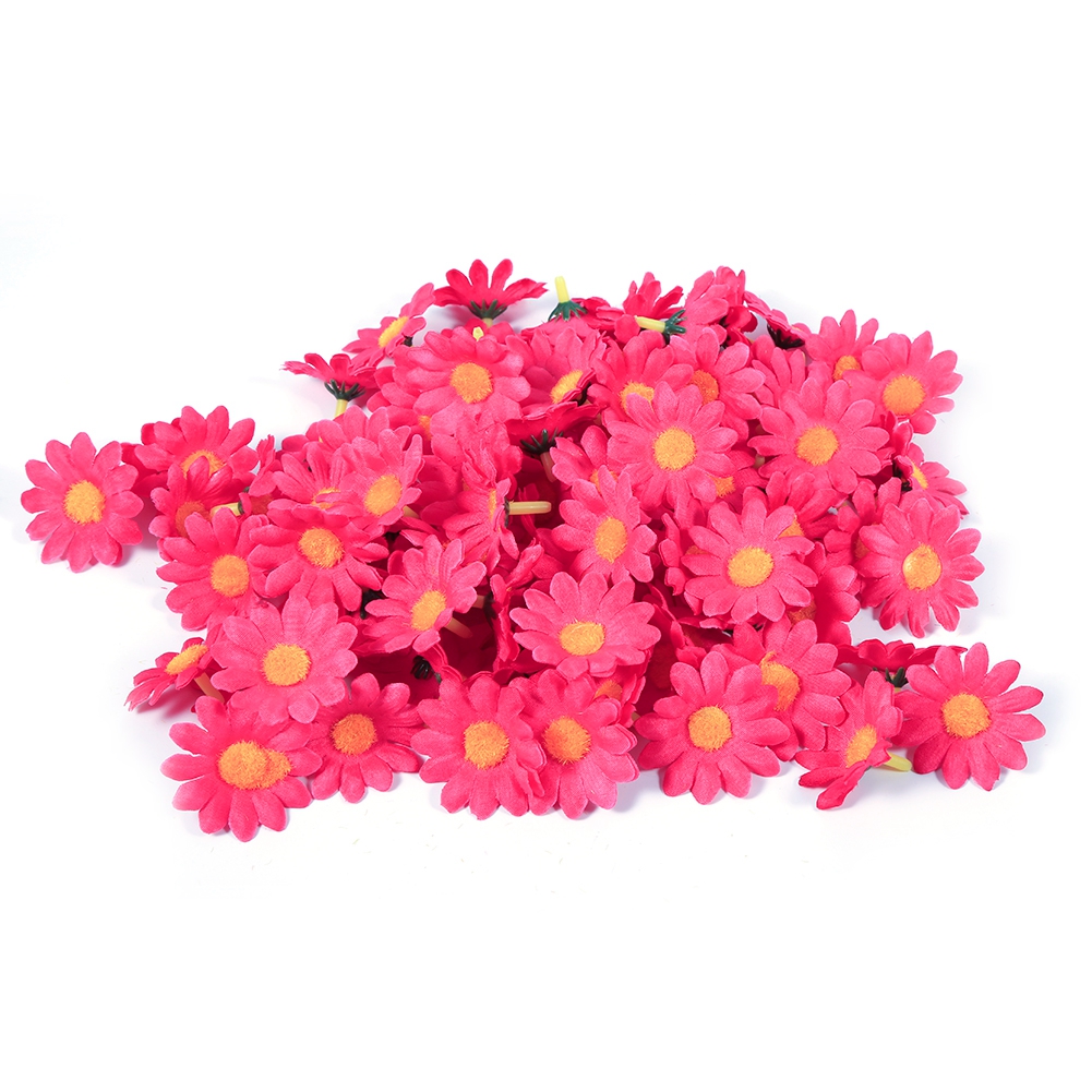 100 Künstliche Gänseblümchenblütenköpfe, Die Sonnenblumen Imitieren, Lose, Für Hochzeits- Und Partydekoration (nr. 5 Rote Rose)