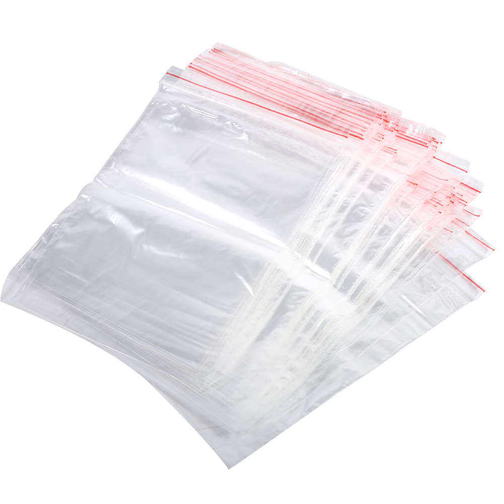 3 Größen, 100 Wiederverwendbare, Durchsichtige Plastikbeutel Mit Reißverschluss Zum Verpacken Von Süßigkeiten, Nüssen Und Anderen Lebensmitteln.