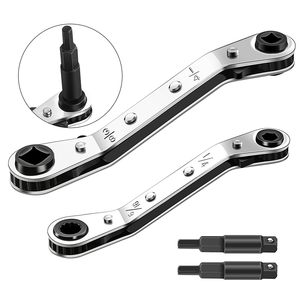 Ratschenschlüssel-set Für Klimaanlagenreparaturen Der Serie Ct122, 1/4-3/16-5/16-3/8 Vierkantschlüsselsatz Ct122+ct-122e