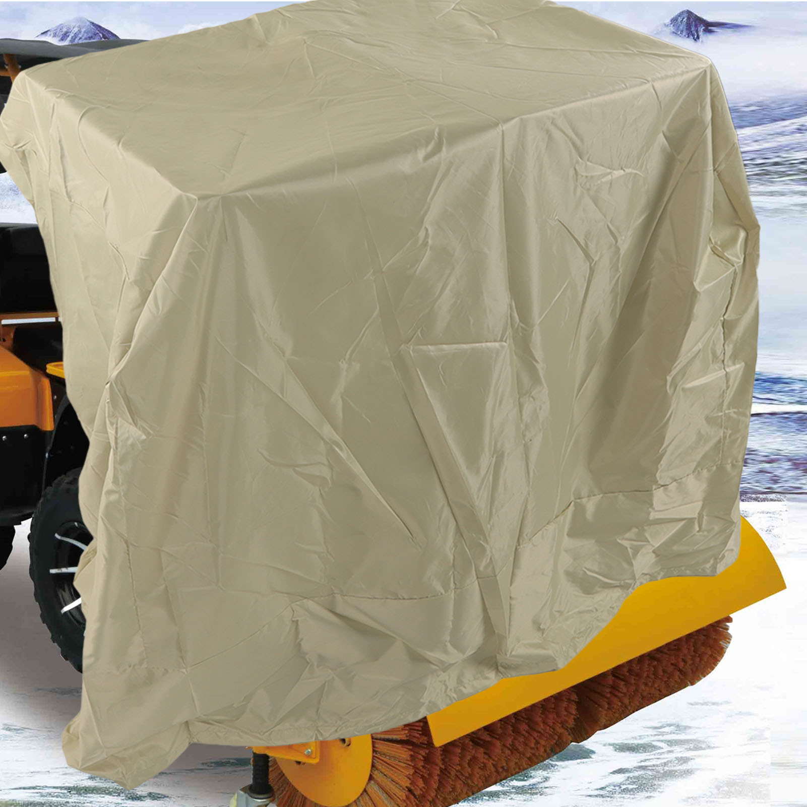 Multifunktionale Schneefräsenabdeckung, Wasserdicht, Uv-schutz, Große Tragbare Staubschutzhülle Für Schneeschaufel Und Schneefräse, Beige