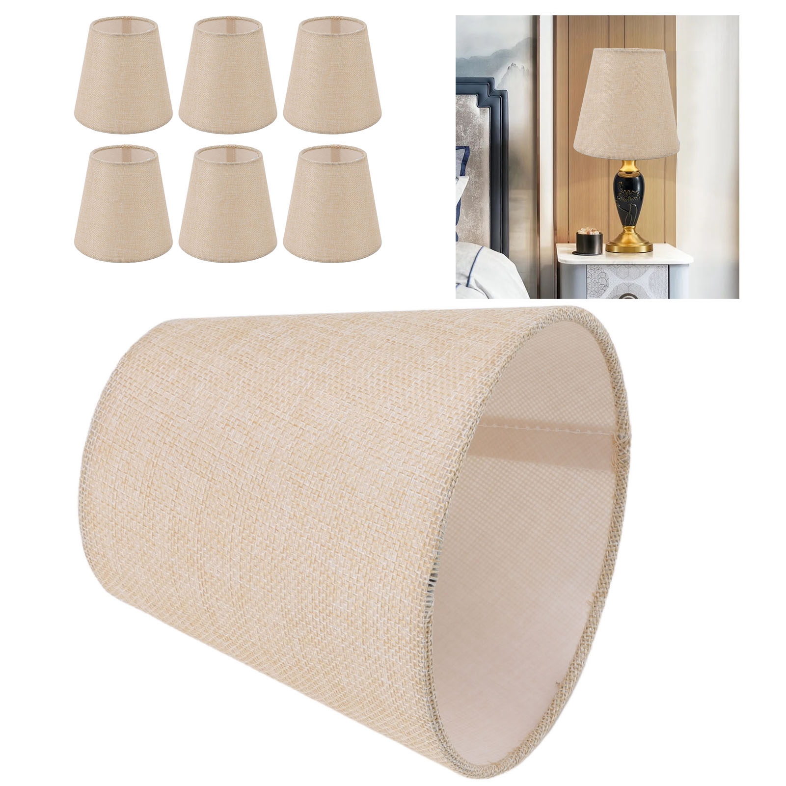 Moderner, Minimalistischer Lampenschirm Aus Leinen, Geeignet Für Klemmkerzenlampen, Stehlampen, Tischlampen, Pendelleuchten Und Wandleuchten.