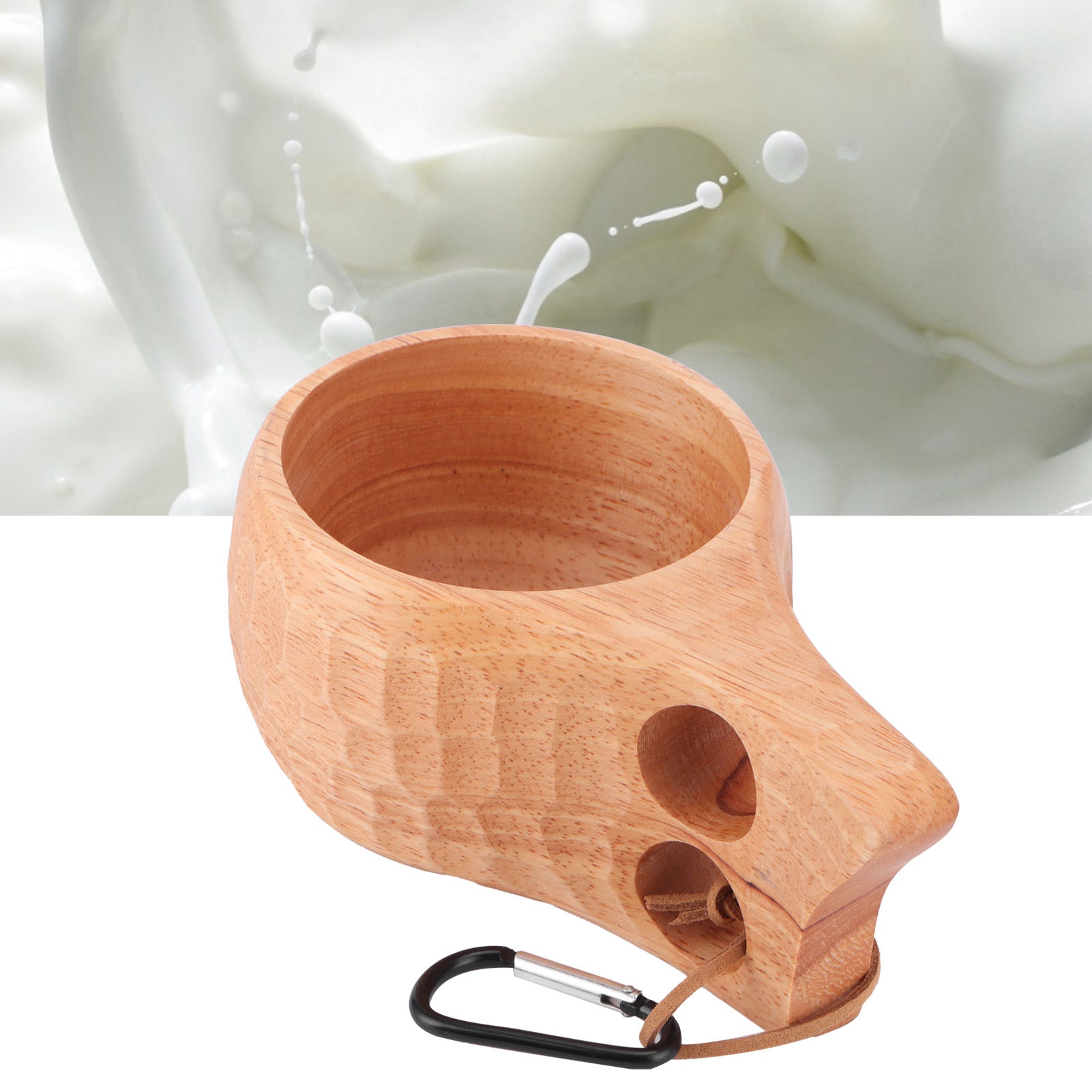 Tragbarer 200-ml-holzbecher Im Nordischen Stil Für Kaffee Mit Milch, Mit Aufhängeschlaufe, Ideal Für Den Gebrauch Zu Hause Und Im Freien (typ 2).