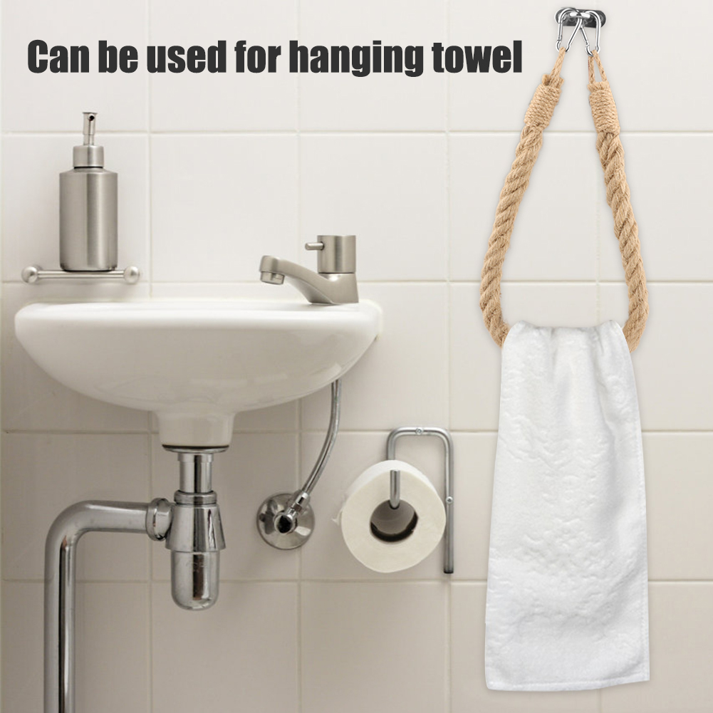 Kreativer, Wandmontierter Toilettenpapierhalter Aus Hanfseil, 40 Cm