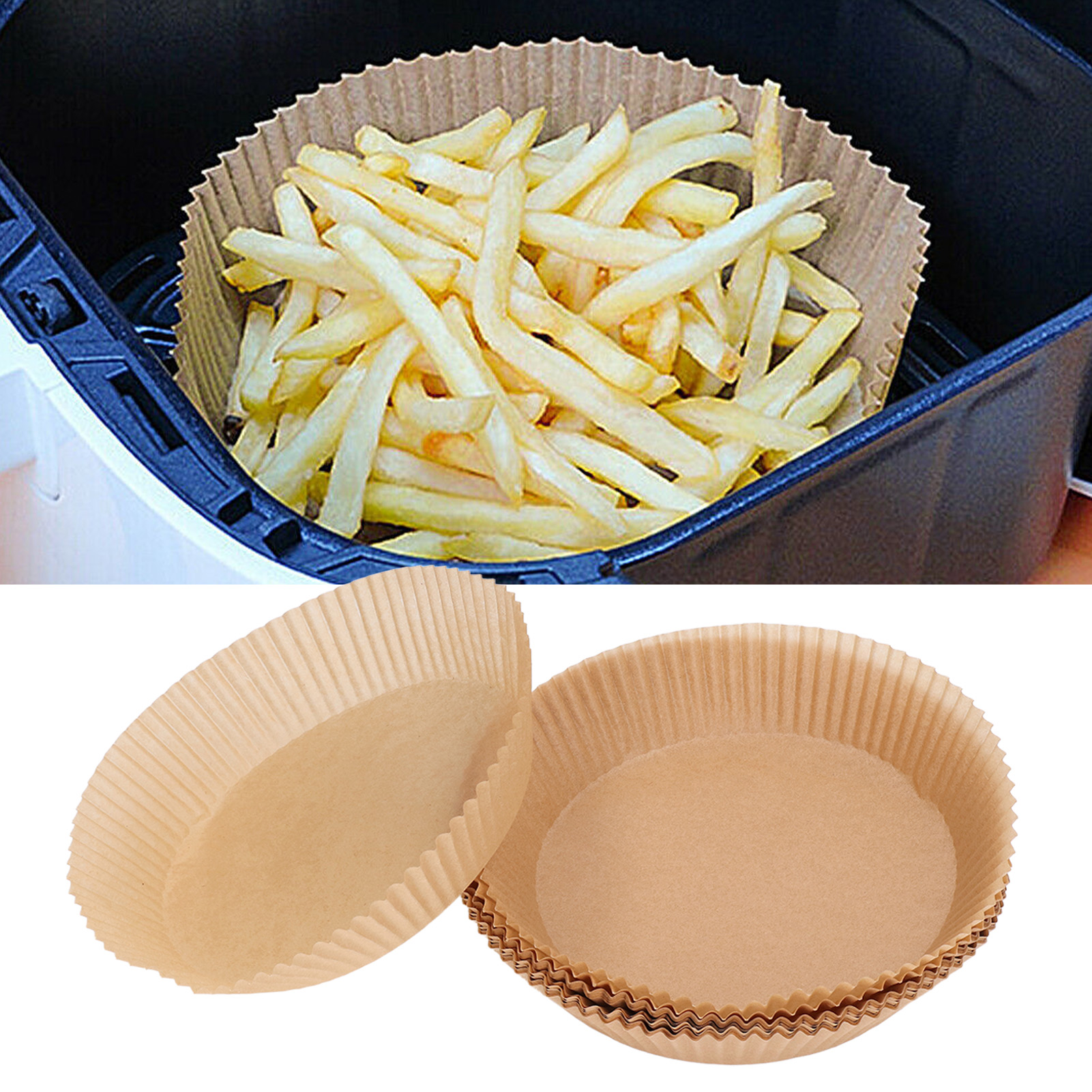 Packung Mit 50 Einweg-papiertüchern Für Heißluftfritteusen, Papierschüsseln Und Papiertabletts