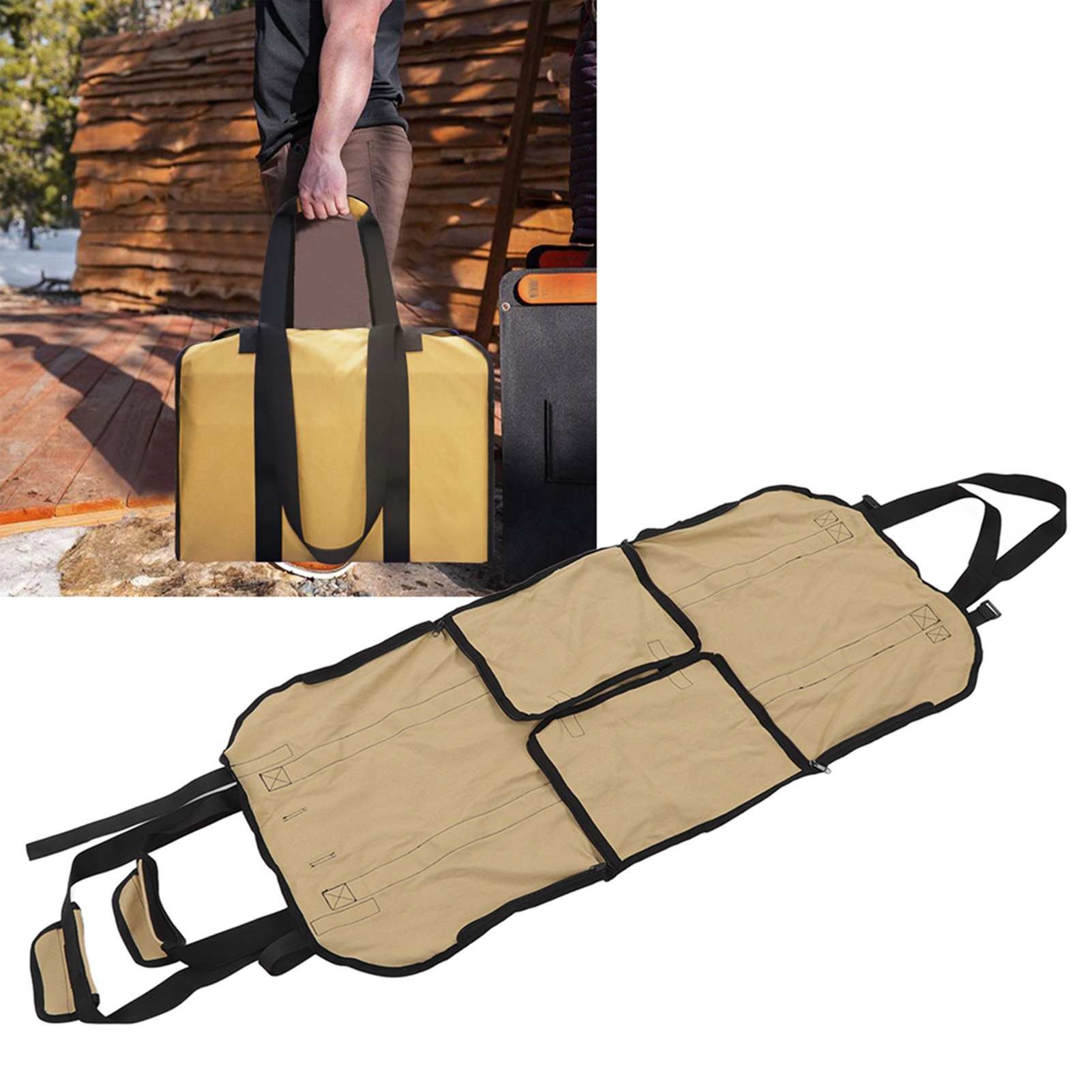 Brennholztasche Für Den Outdoor-bereich, Campingausrüstung, Große, Tragbare Mehrzweck-aufbewahrungstasche Für Brennholz, Tragetasche, Holzsack