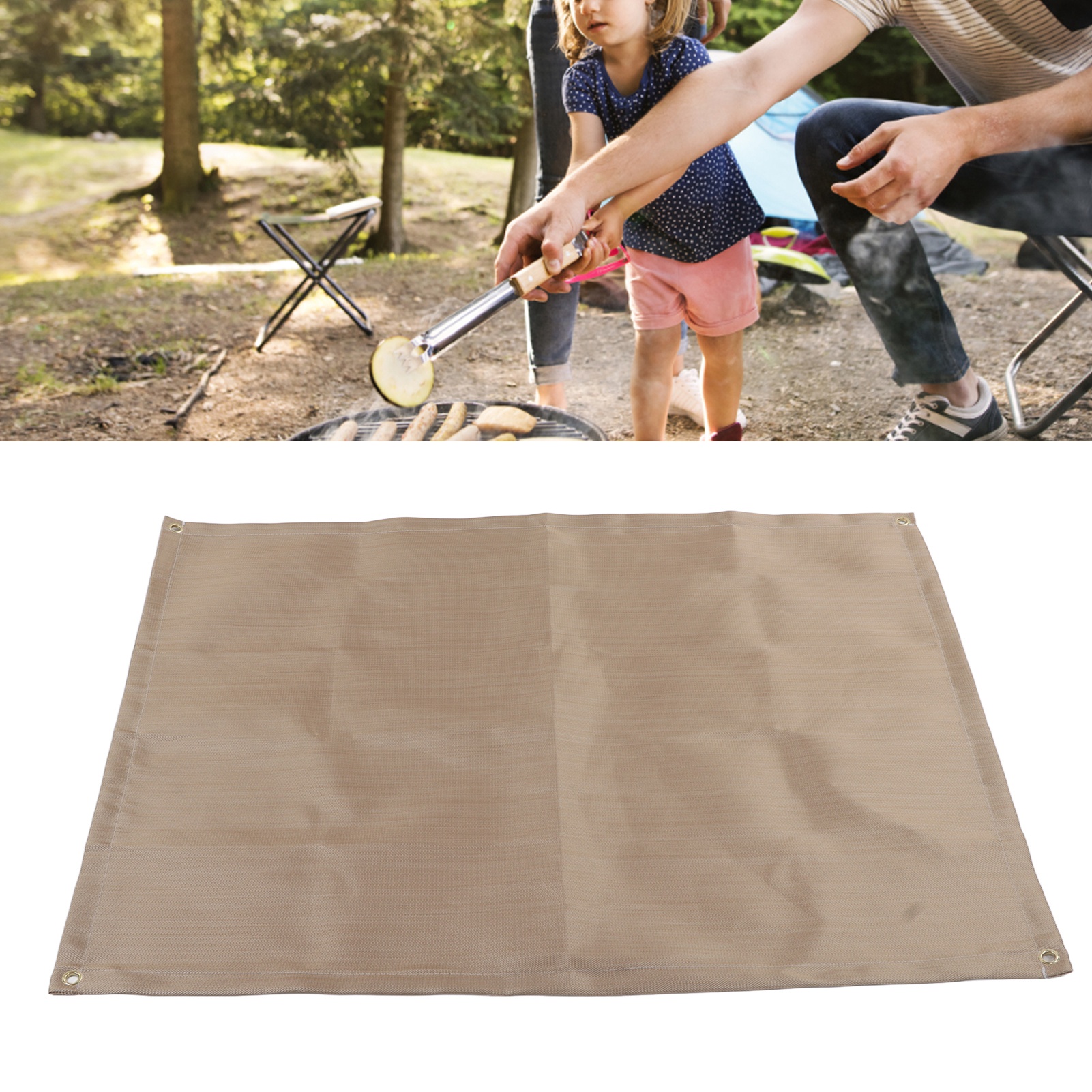 Feuerhemmende Fiberglasmatte, Hitzebeständig, Für Außenkamine, Grillzubehör, Camping Und Picknicks, Große Größe 100 X 80 Cm / 39,37 X 31,50 Zoll