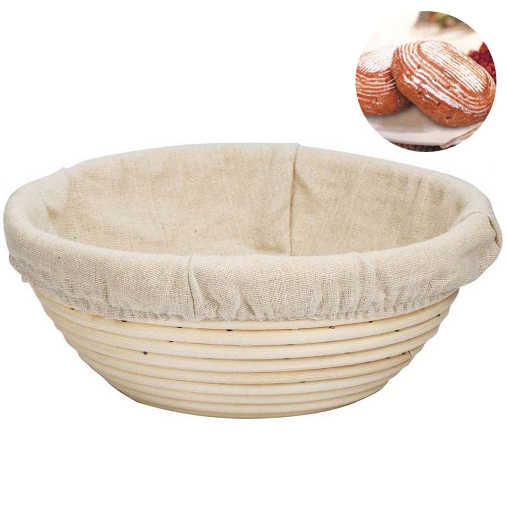 Runder Brotkorb Aus Rattan, Brotkorb, Backform Mit Stoffdeckel