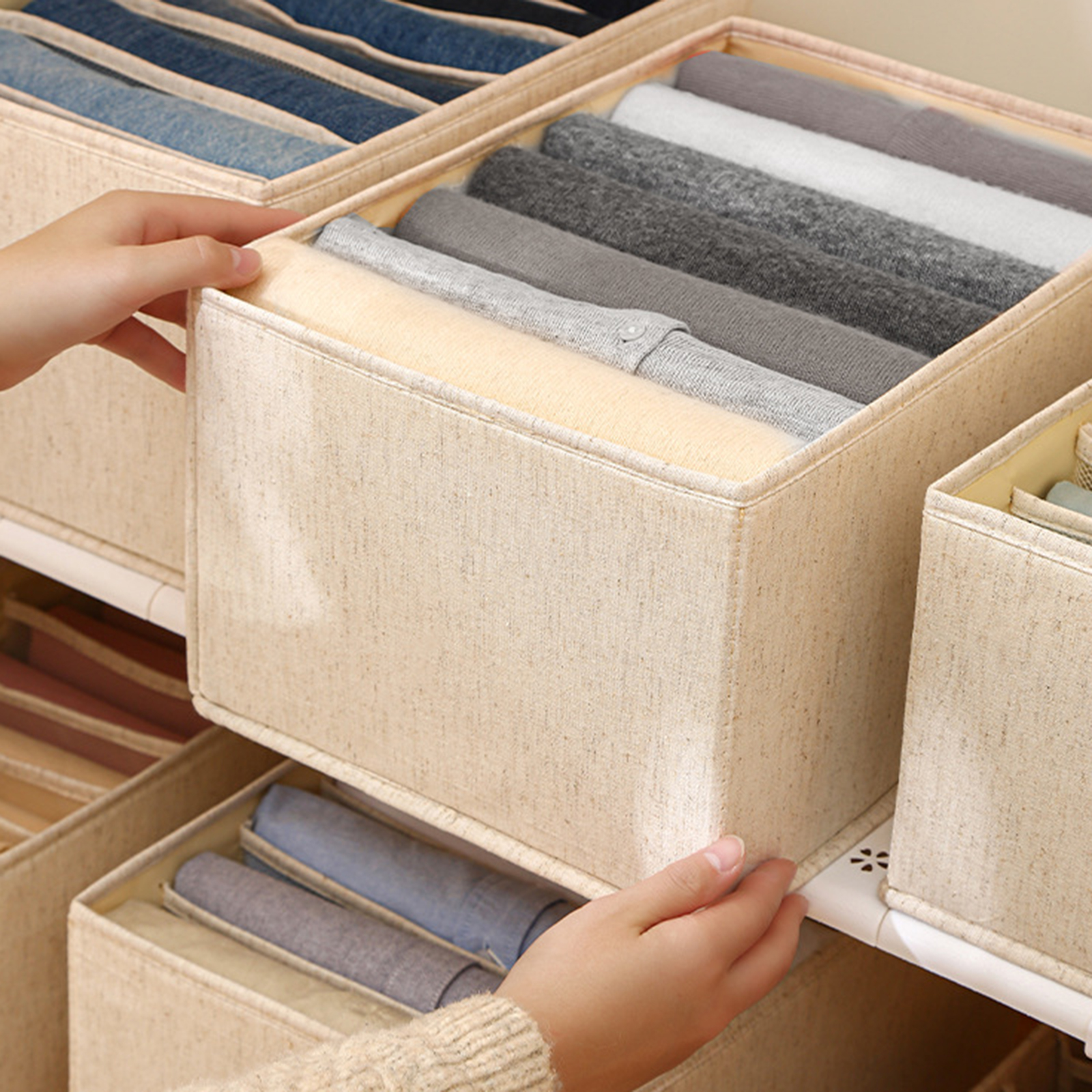 Aufbewahrungsbox Für Kleidung/jeans. Material: Baumwolle Und Leinen.