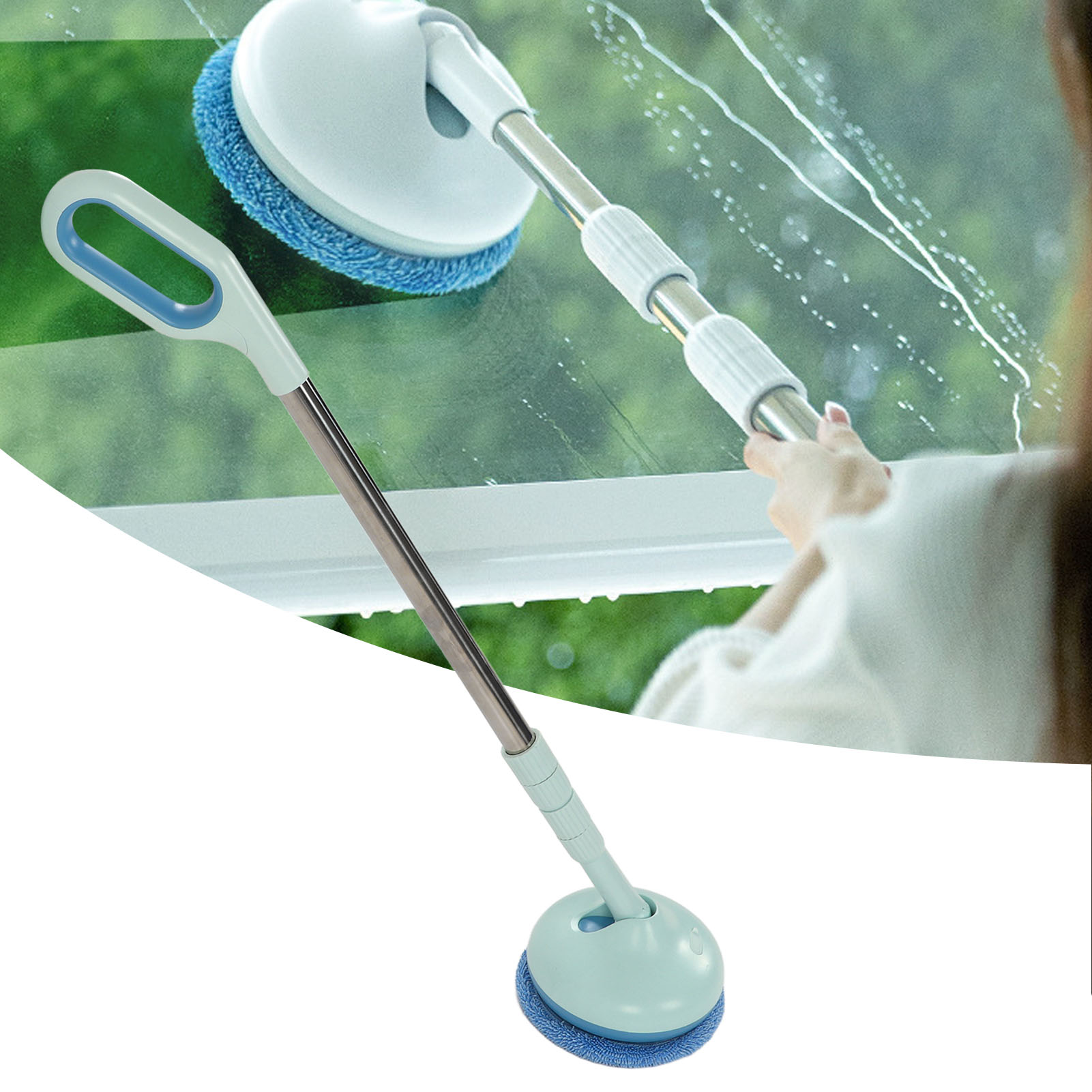 Kabellose Elektrische Reinigungsbürste Mit Rotationsfunktion, 8,5 W, 5 V, 2 A, Usb-aufladbar, Wasserdicht Und Einziehbar, Zur Reinigung Von Autofenstern (blau)