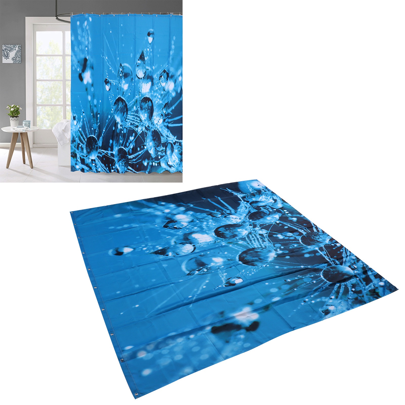 Wasserdichter Duschvorhang Mit 12 Haken Zur Badezimmerdekoration, 180 X 180 Cm
