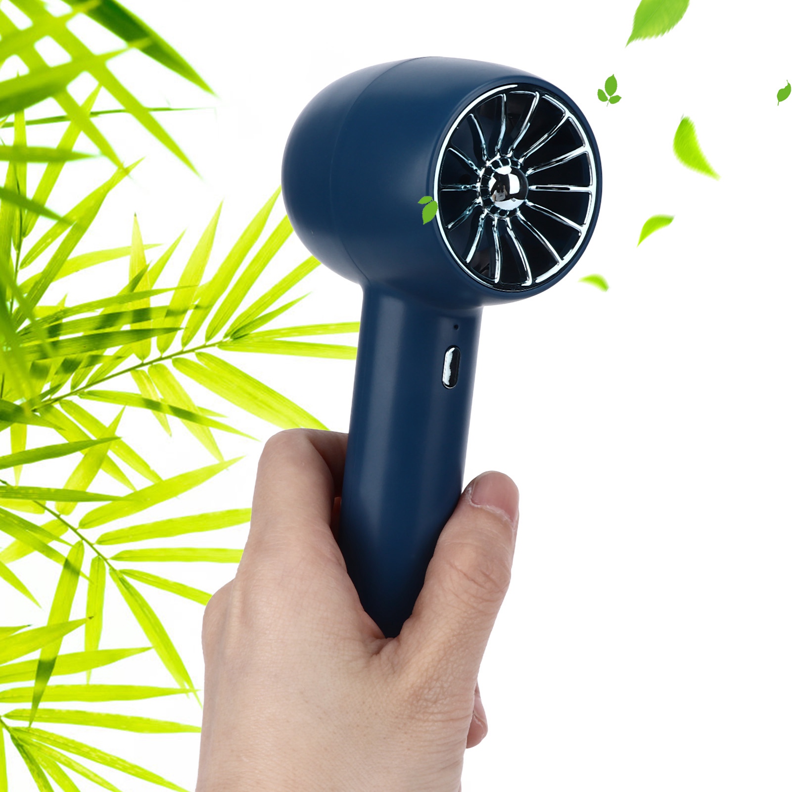 Tragbarer Ventilatorständer Mit Drei Einstellbaren Geschwindigkeiten, 2-in-1 Tragbarer Tischventilator, Usb-wiederaufladbar, Blau.