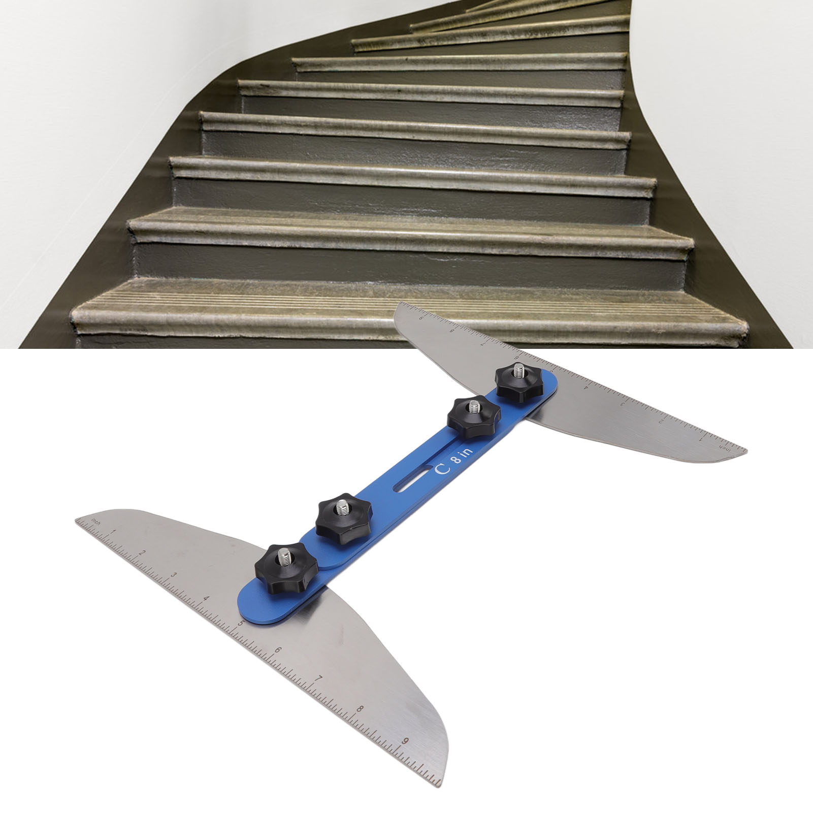 Treppenmesswerkzeug-set, Messlineal Für Haustreppen, Blaues Werkzeugset