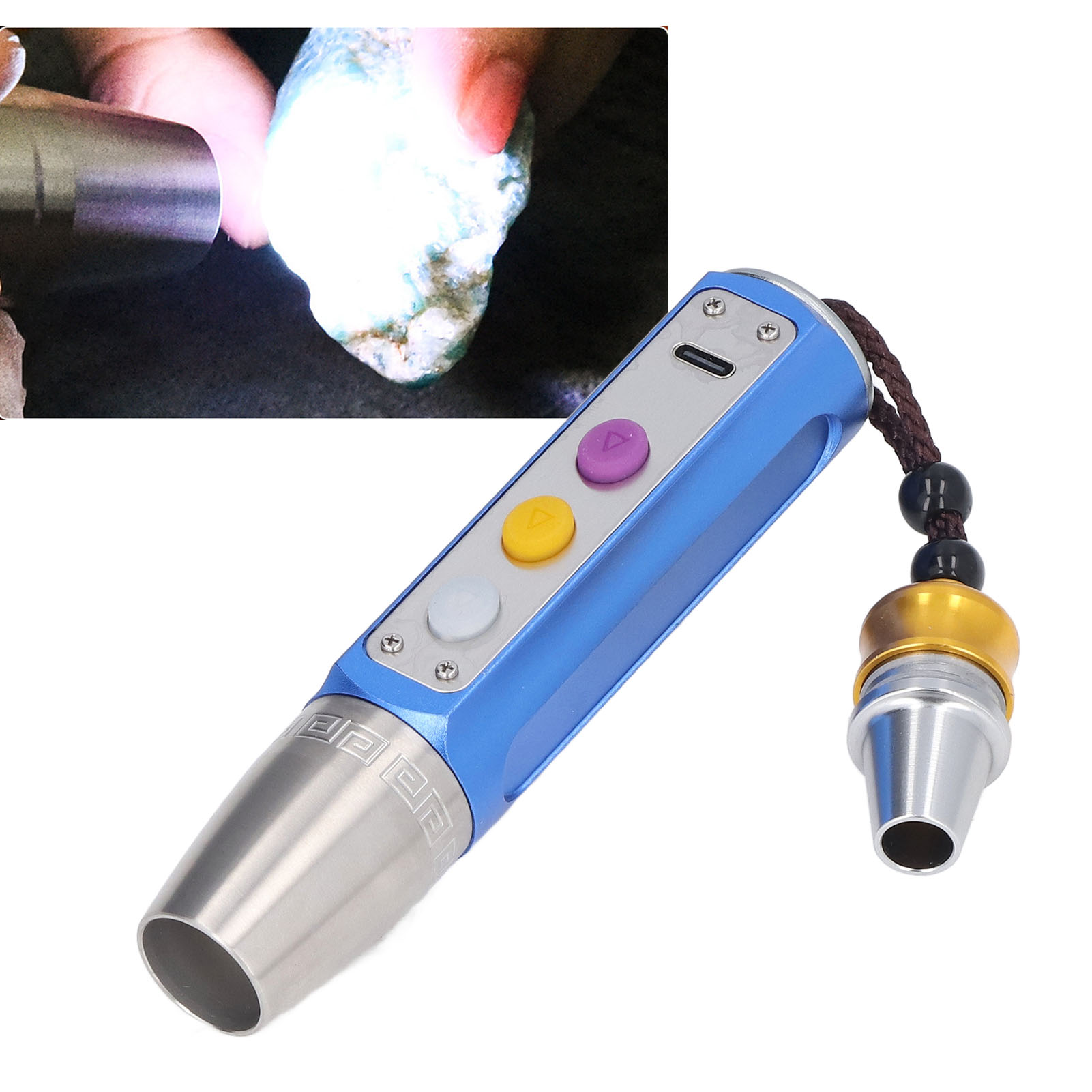 Hochleistungsfähige, Multifunktionale 3-led-taschenlampe Zur Schmuck- Und Jadeitbestimmung, Ultrahell Und Fachmännisch Bei Der Diamanten- Und Edelsteinbestimmung.