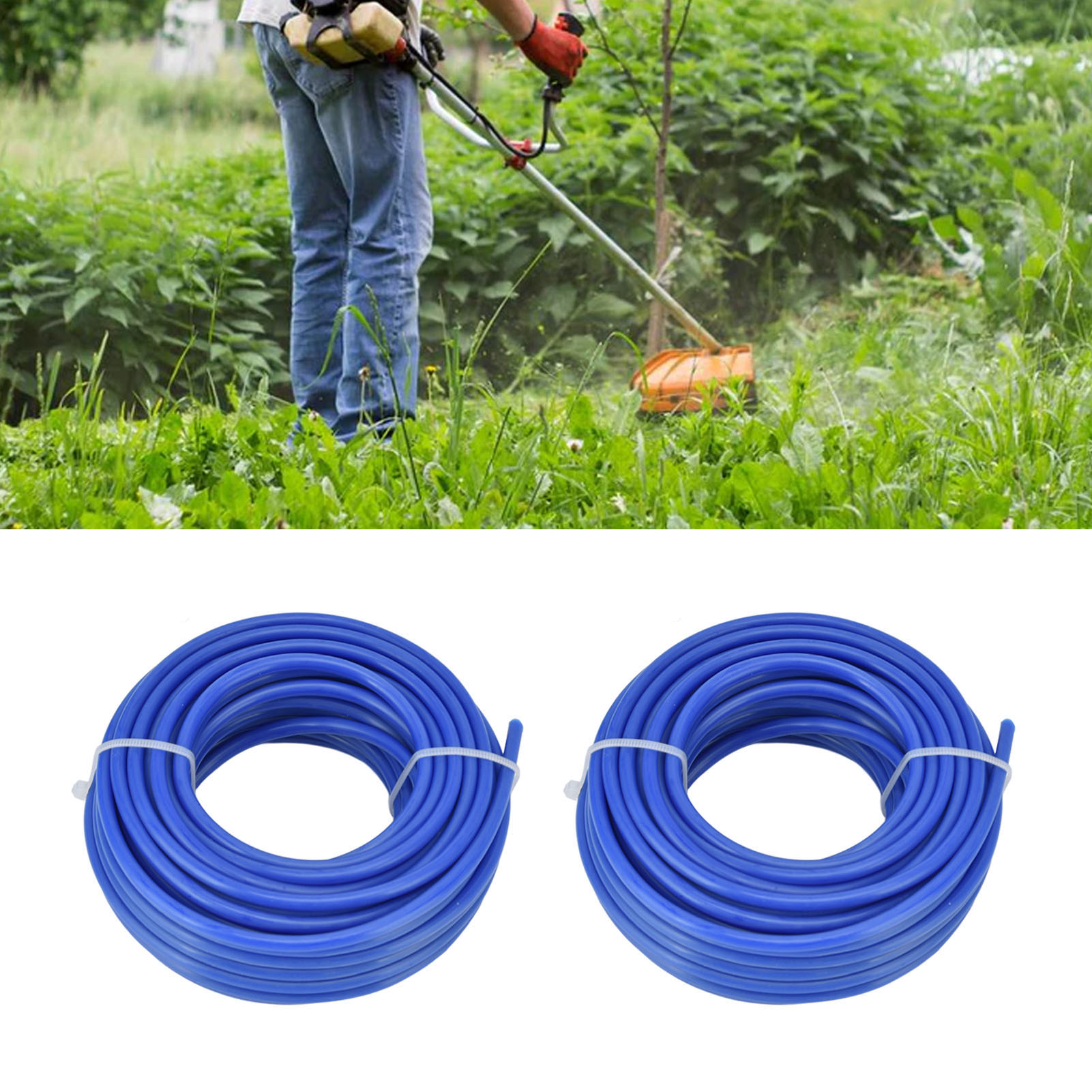 Packung Mit 2 Husqvarna Trimmerfadenspulen, 4 Mm Durchmesser, Blau, 10 M Länge.